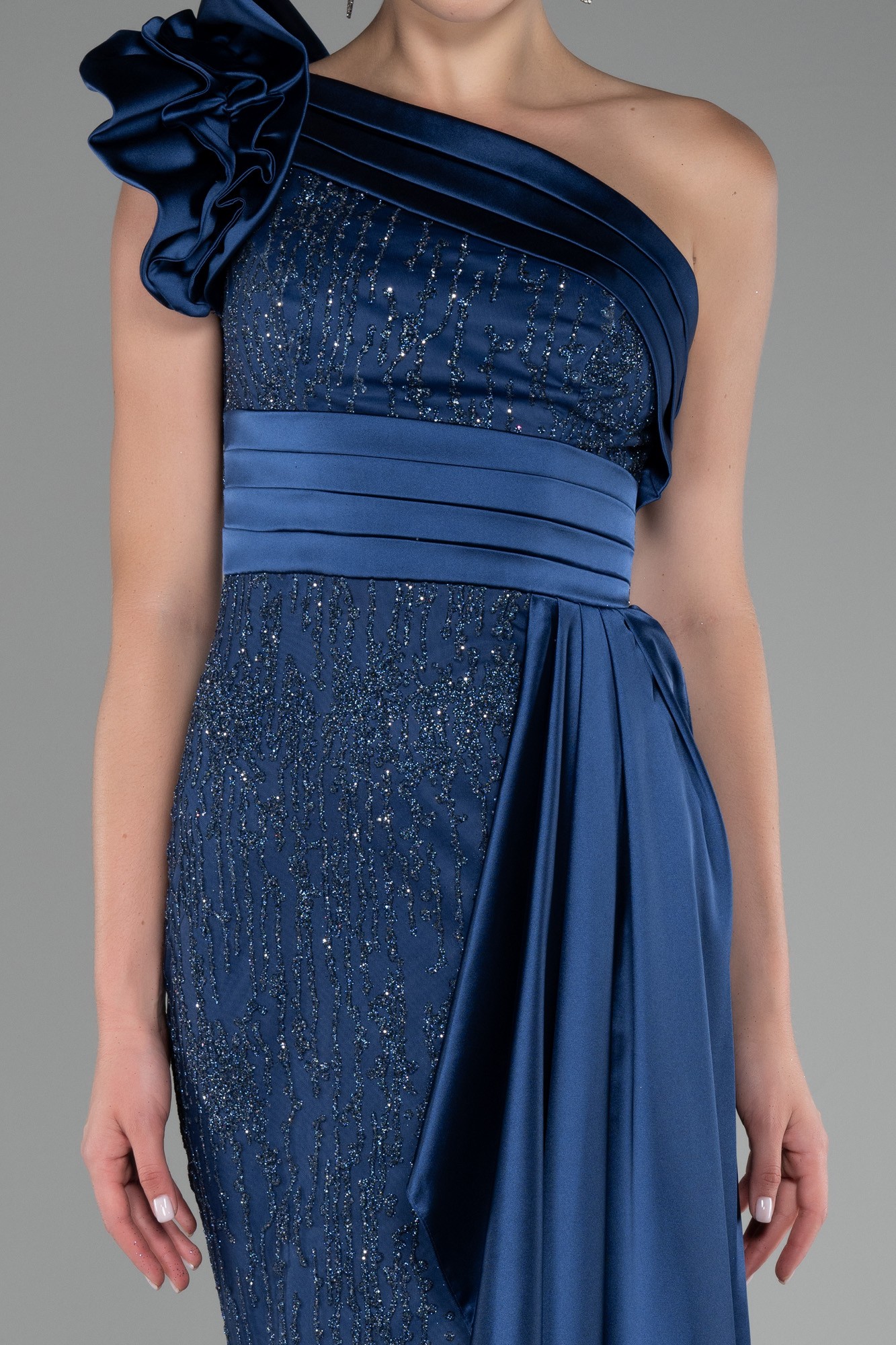 One Shoulder Glitter Long Evening Gown ABU4059