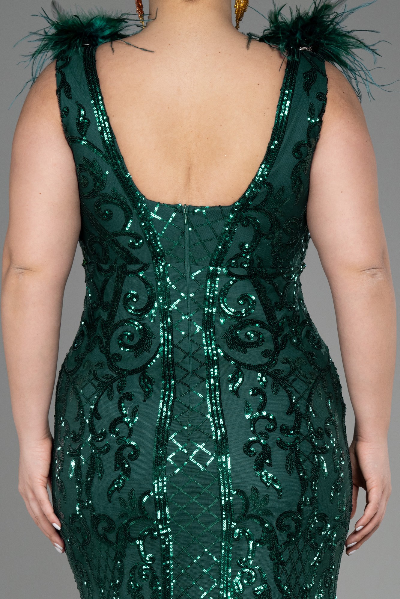Long Scaly Plus Size Engagement Dress ABU3671