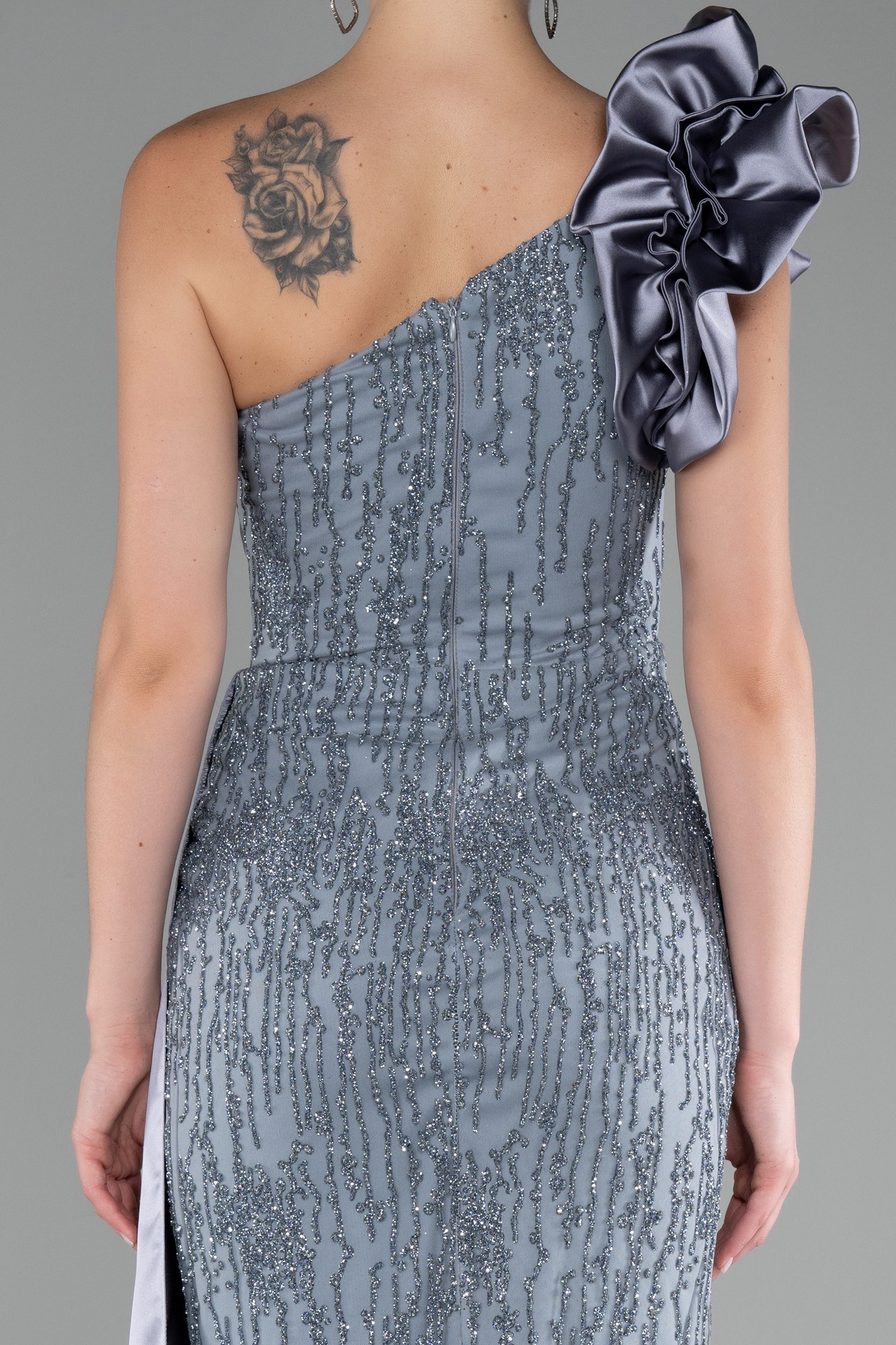 One Shoulder Glitter Long Evening Gown ABU4059