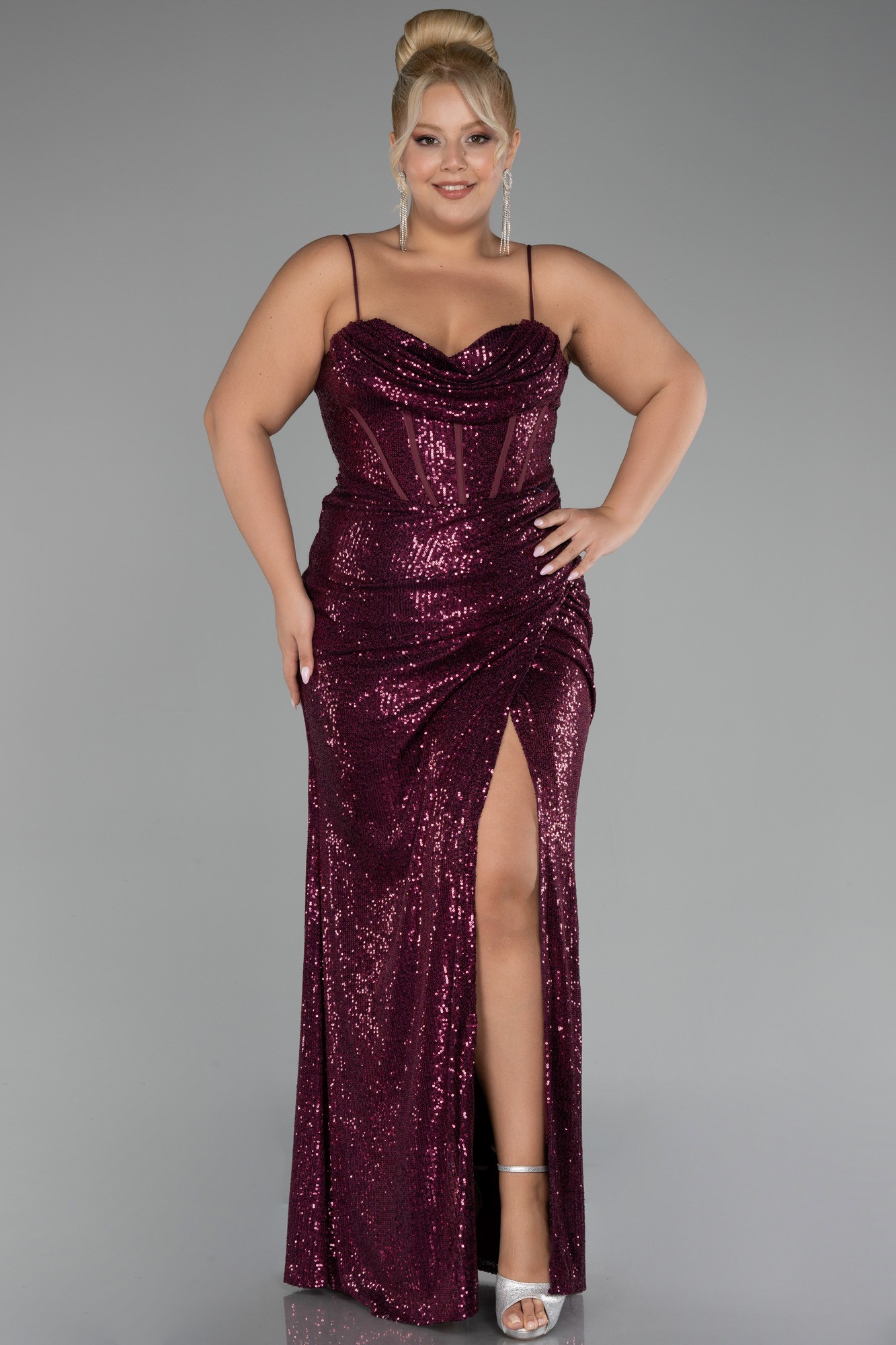 Long Scaly Plus Size Evening Dress ABU3322