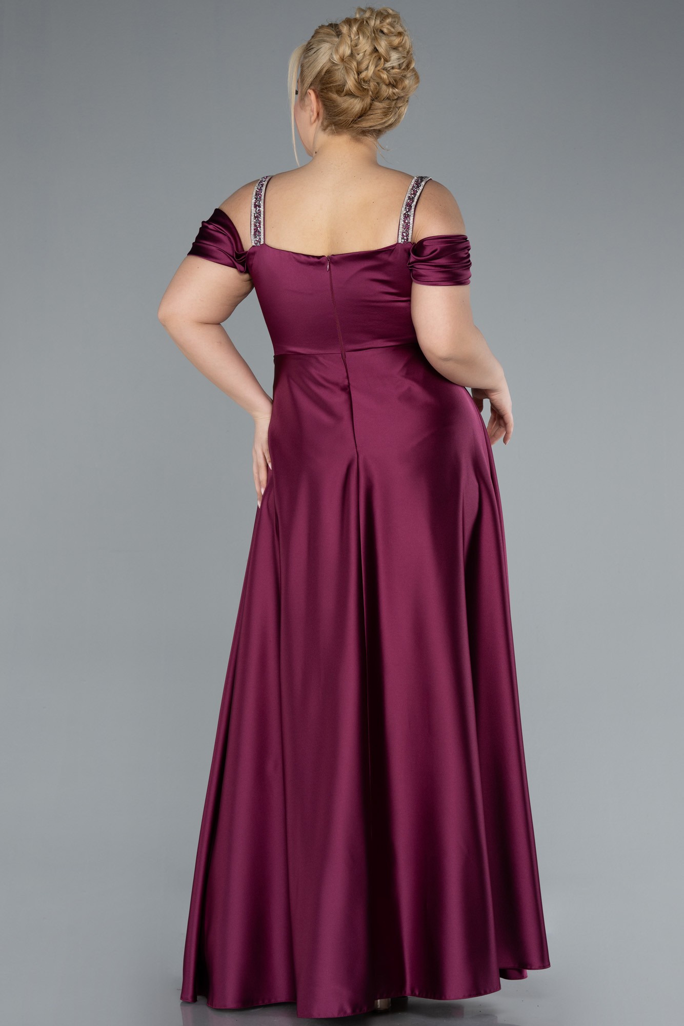 Long Satin Plus Size Evening Dress ABU3277
