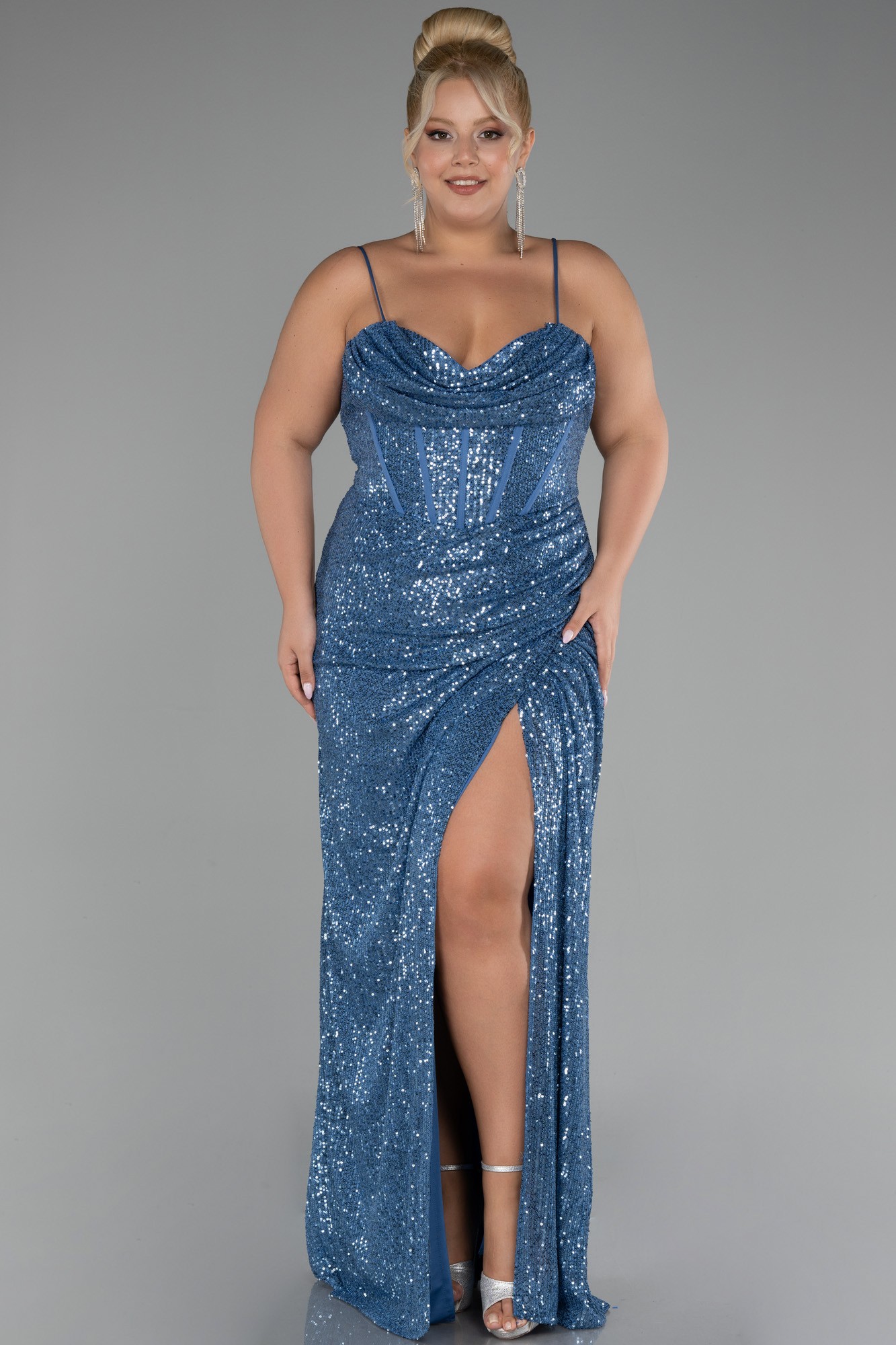 Long Scaly Plus Size Evening Dress ABU3322