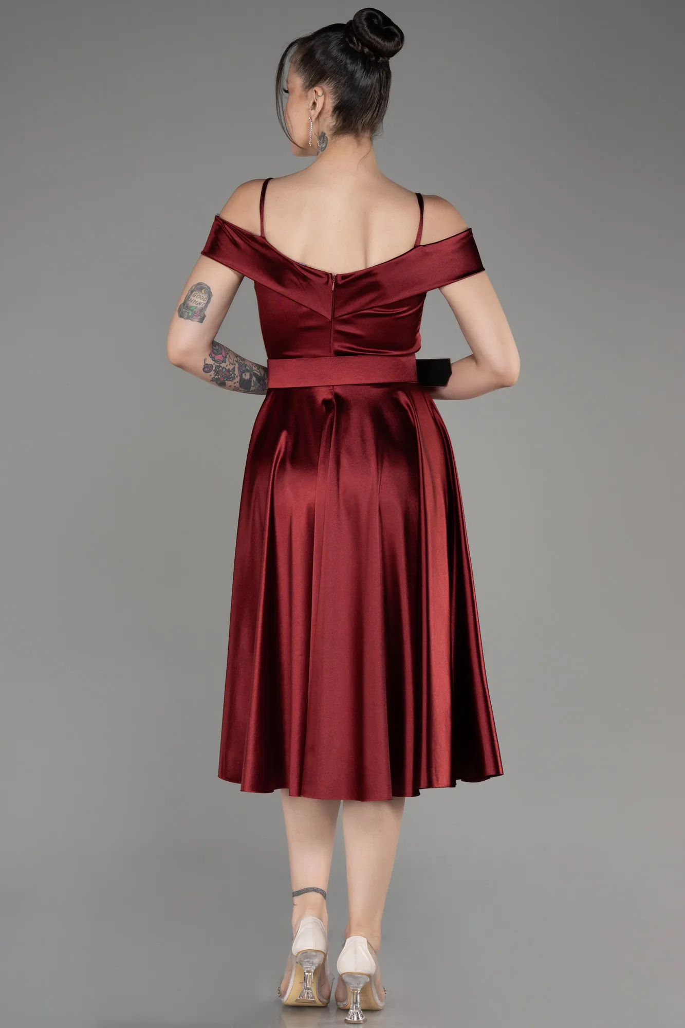 Midi Cocktail Satin Dress ABK2080