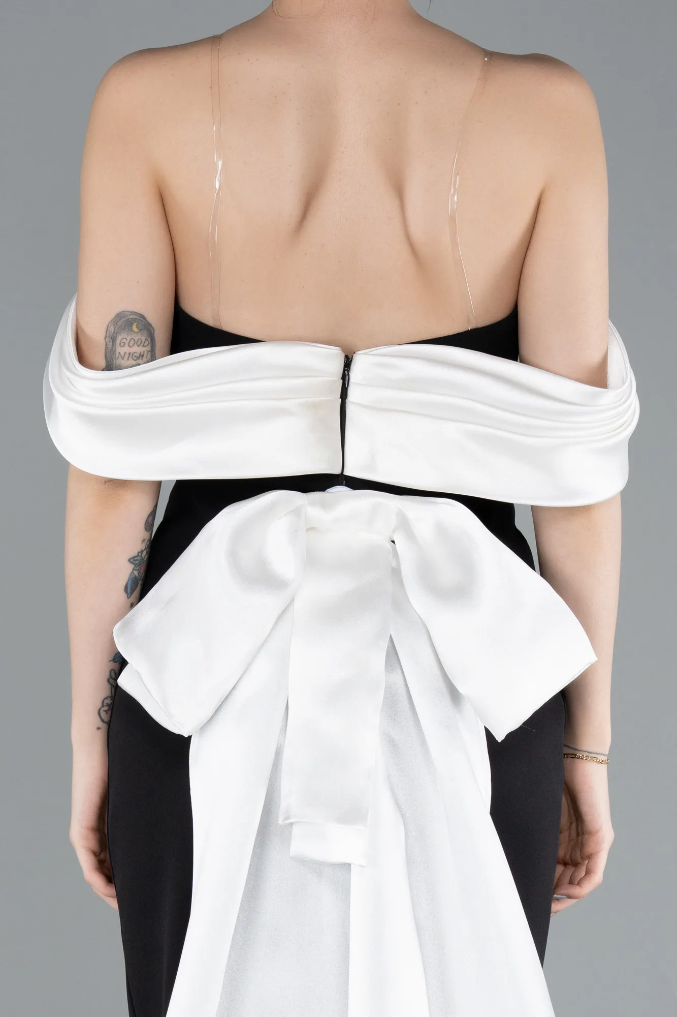 Satin Boat Neck Tail Long Mermaid Evening Dress ABU4797