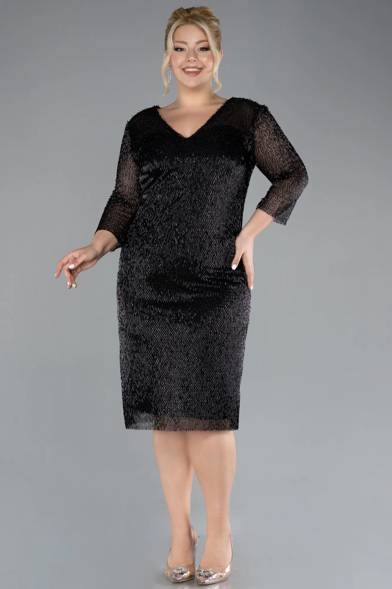 Midi Scaly Plus Size Cocktail Dress ABK2171