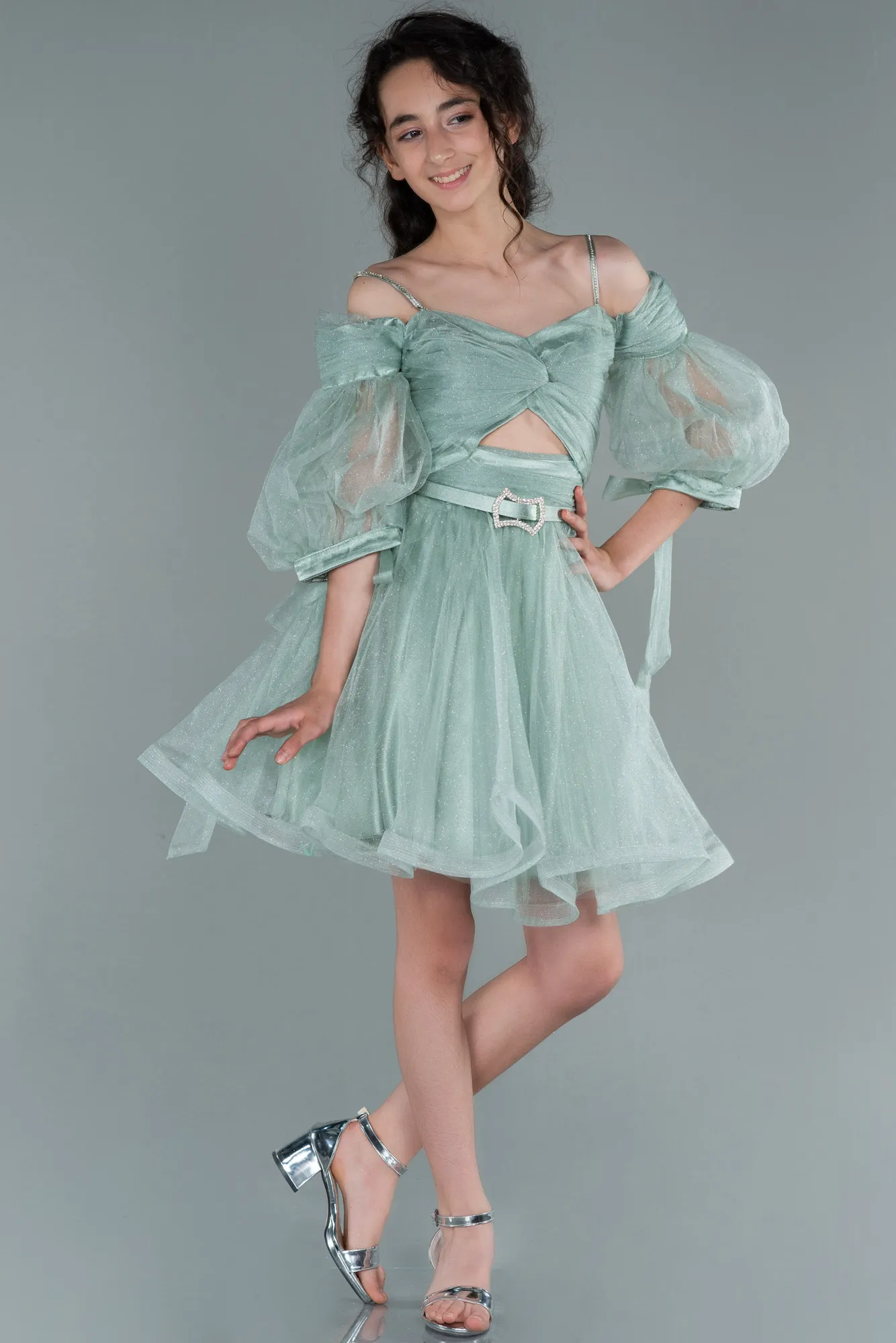 Front Short Back Long Girl Dress ABO090