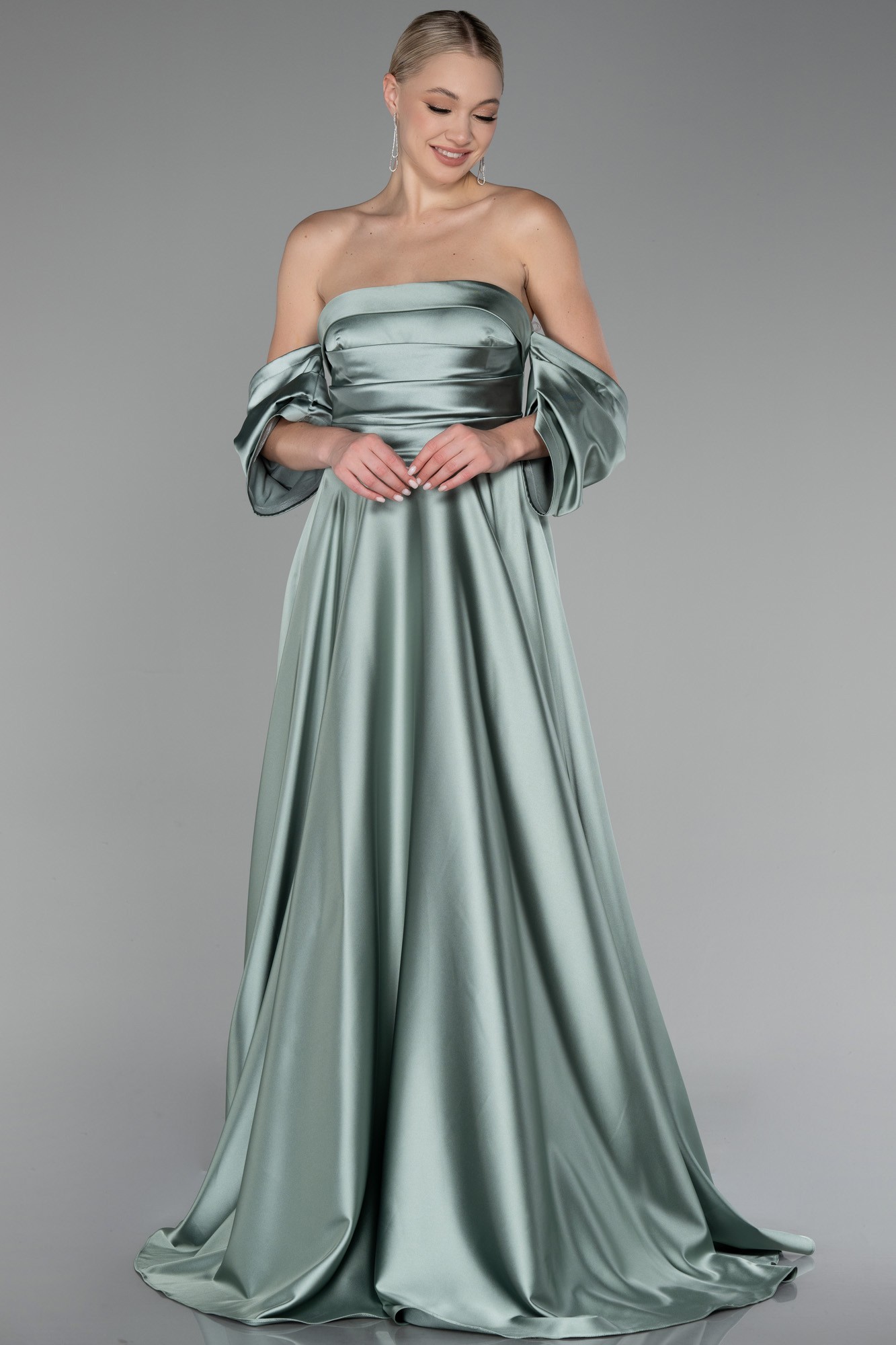 Strapless Long Satin Prom Gown ABU4132