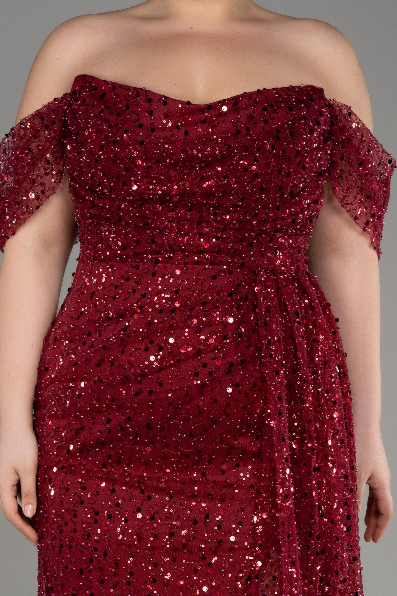 Long Scaly Plus Size Engagement Dress ABU3579