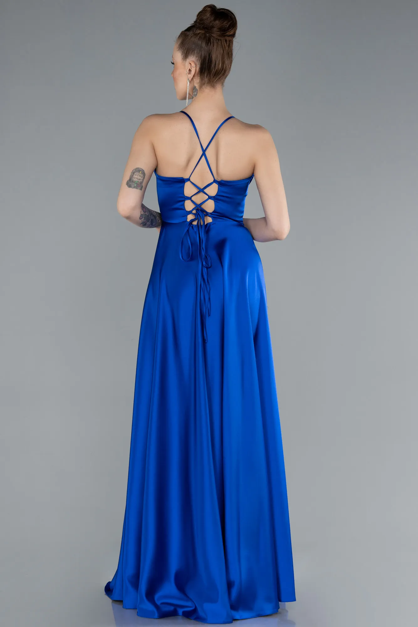 Strappy Long Satin Prom Dress ABU4684