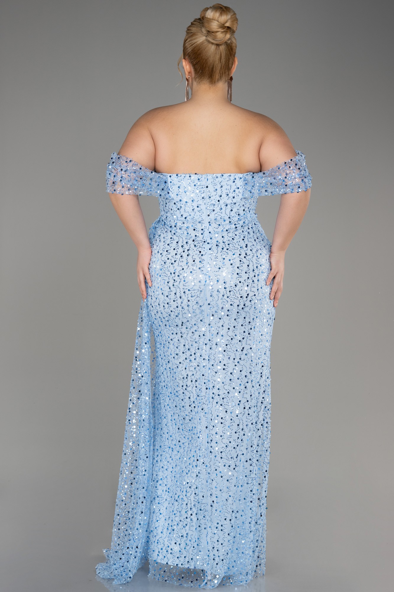 Long Scaly Plus Size Engagement Dress ABU3579