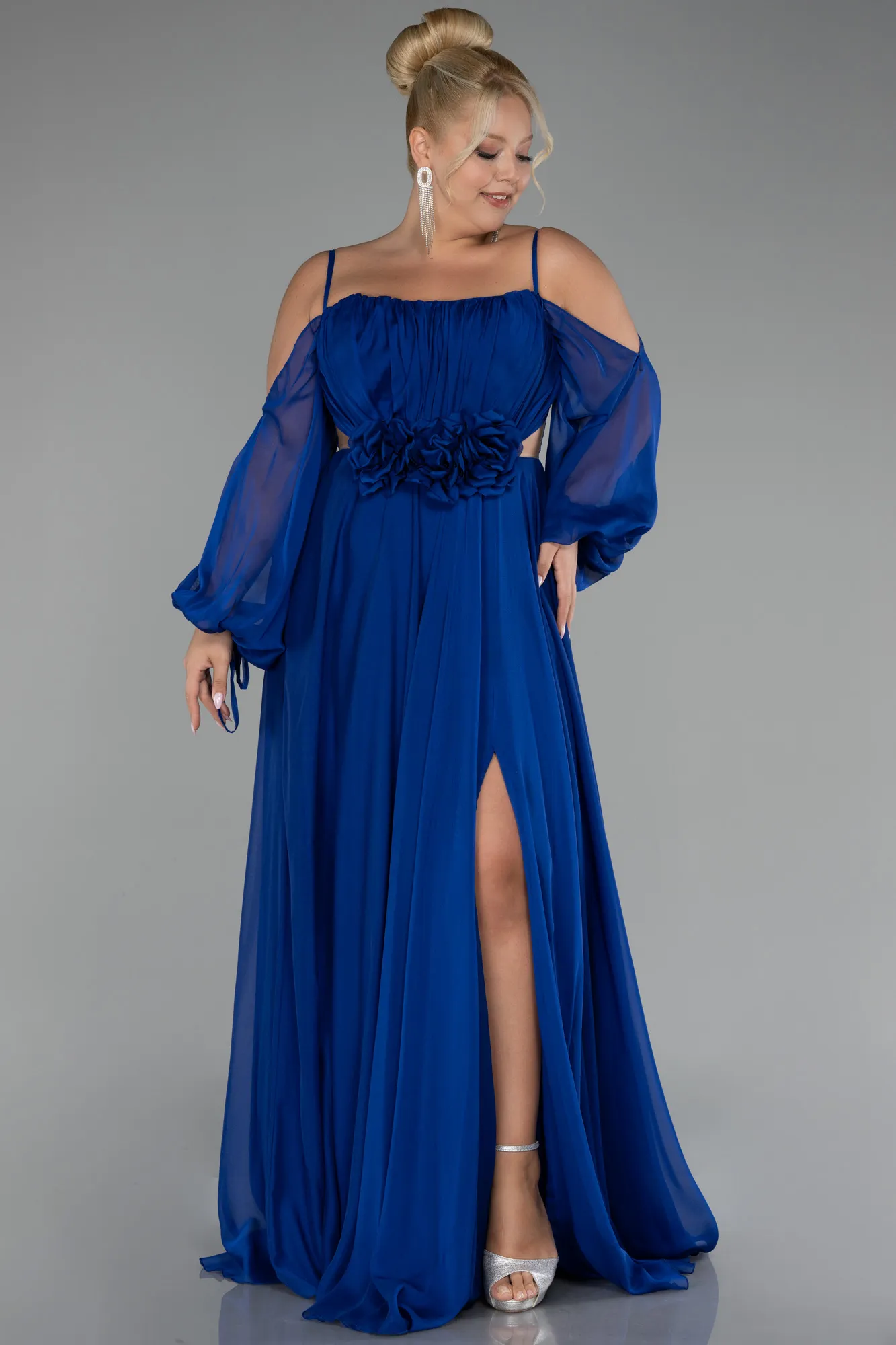 Long Chiffon Plus Size Engagement Dress ABU4167
