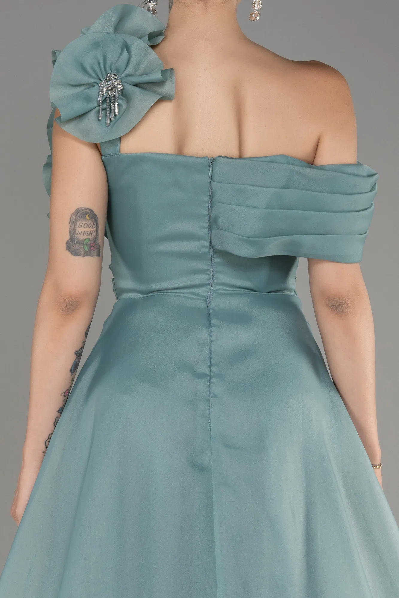 Off The Shoulder Slit Ball Gown Dress ABU4044