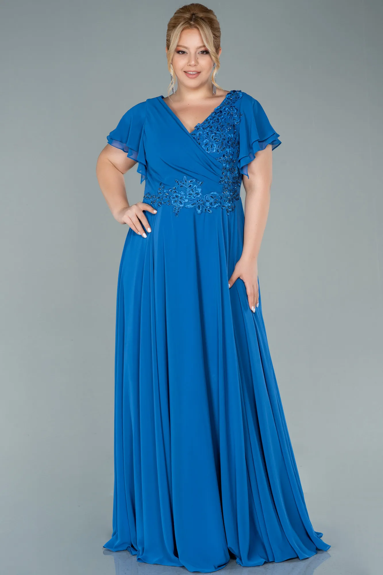 Long Chiffon Plus Size Evening Dress ABU2576