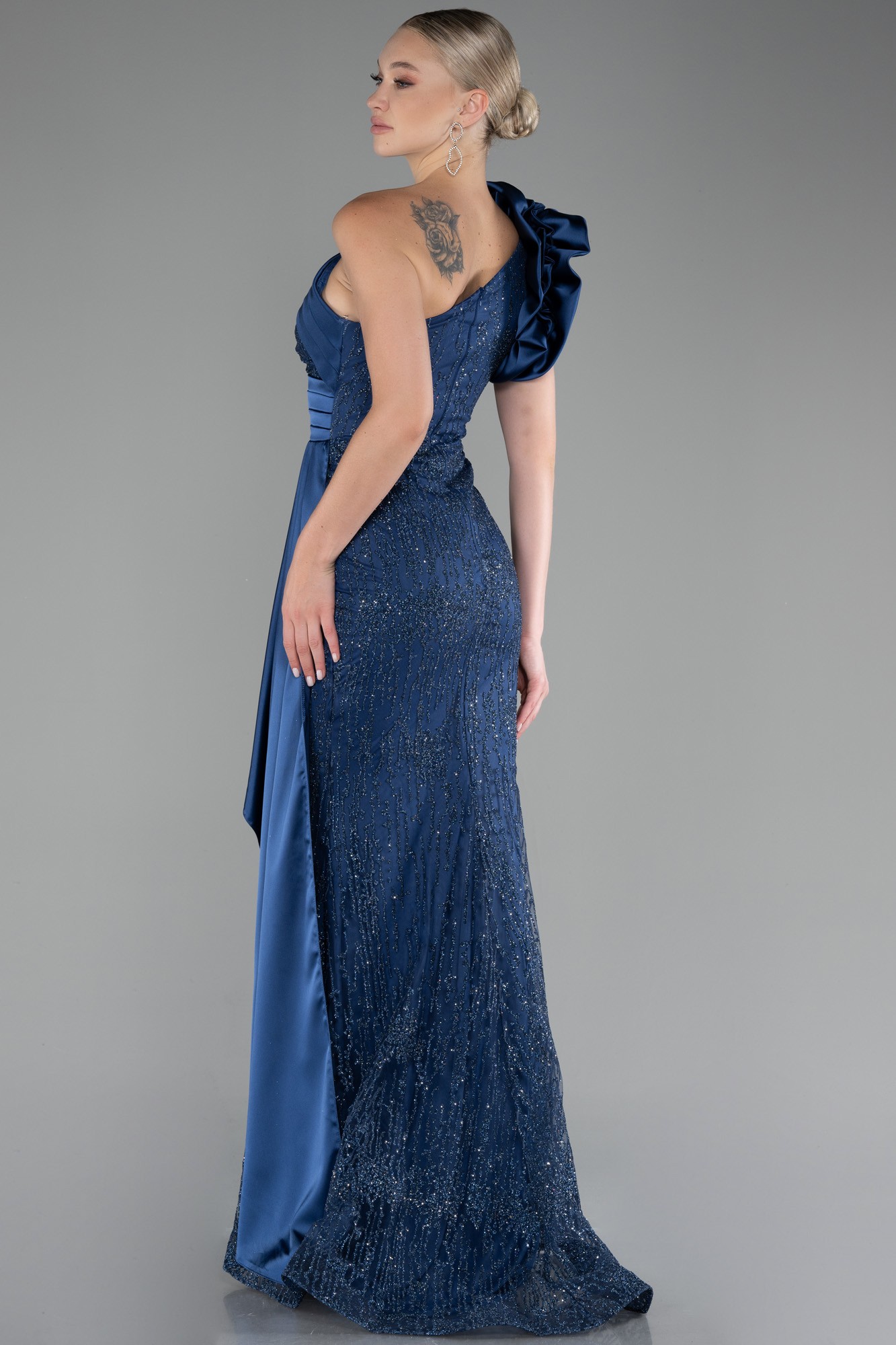 One Shoulder Glitter Long Evening Gown ABU4059