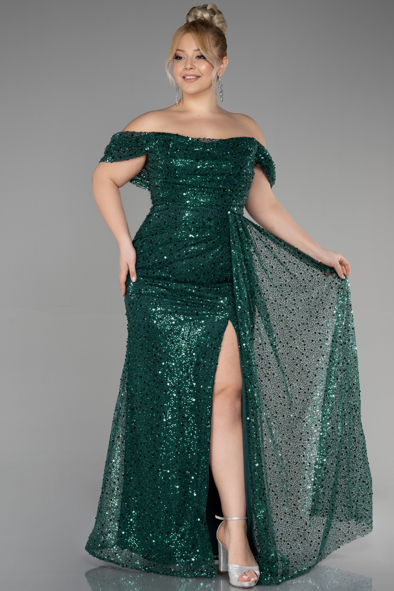 Long Scaly Plus Size Engagement Dress ABU3579