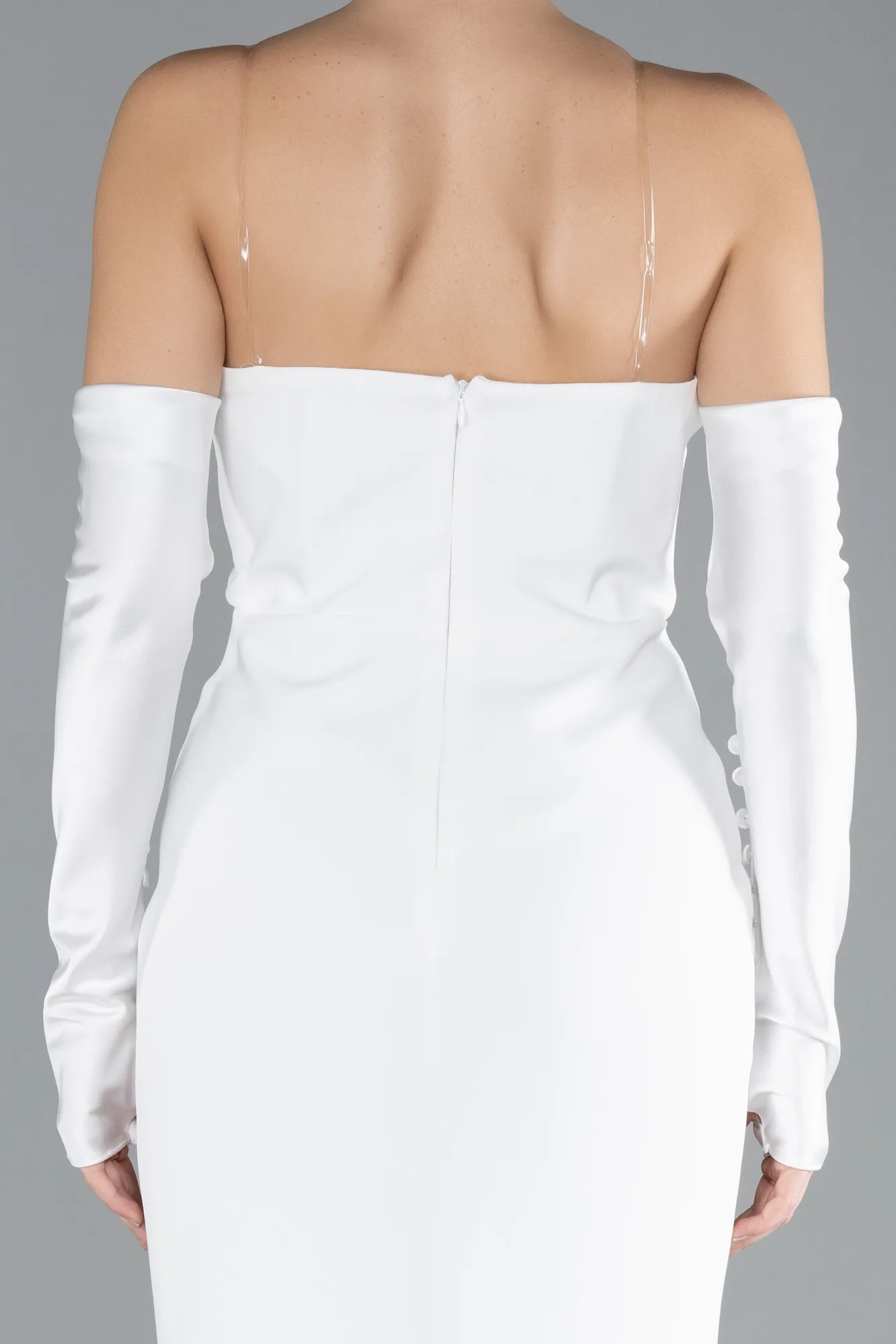 Strapless Sleeve Accessories Long Mermaid Prom Dress ABU4398