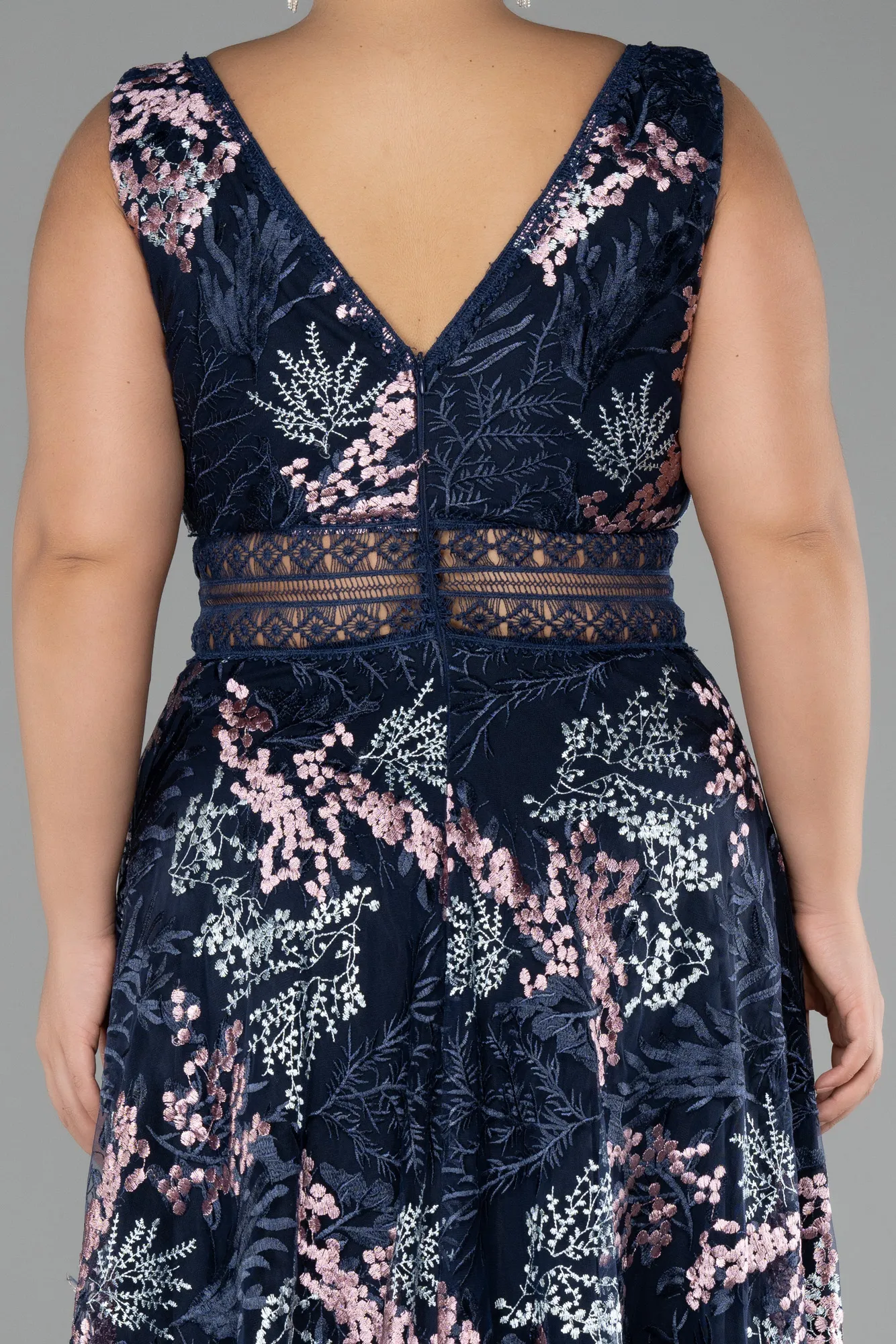 Long Laced Plus Size Evening Gown ABU4261