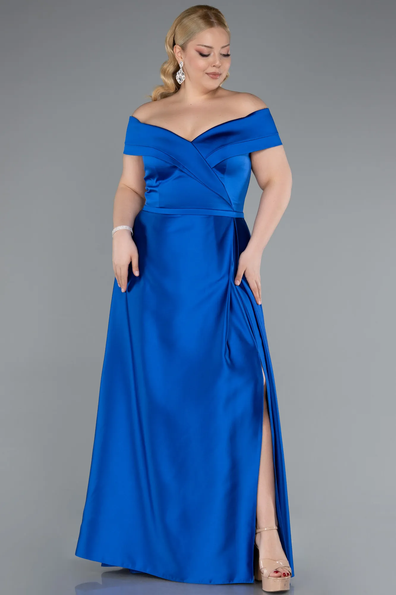 Long Satin Plus Size Evening Dress ABU2355