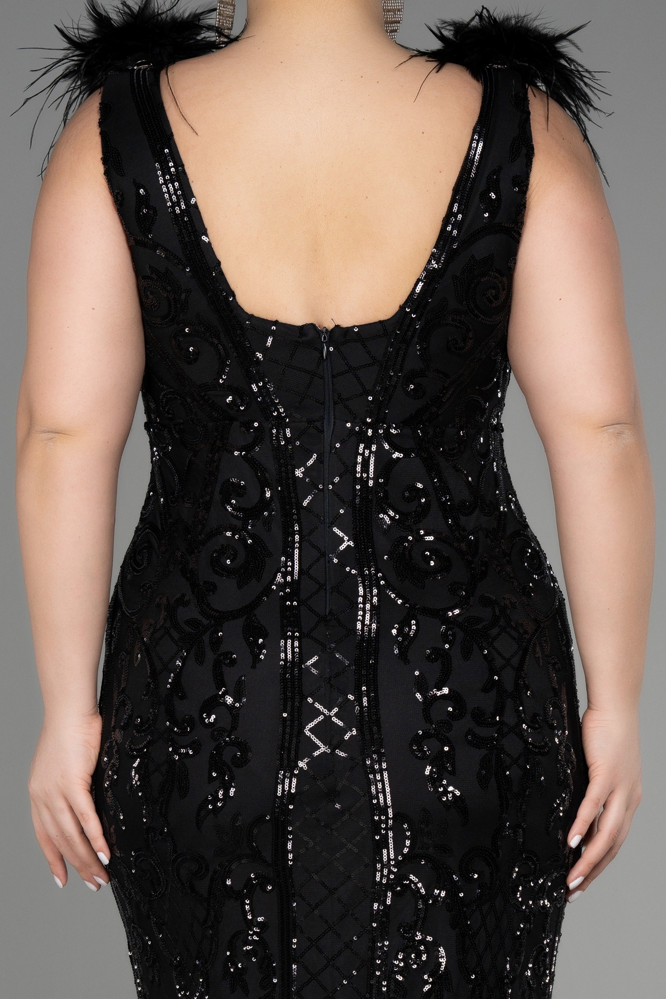 Long Scaly Plus Size Engagement Dress ABU3671
