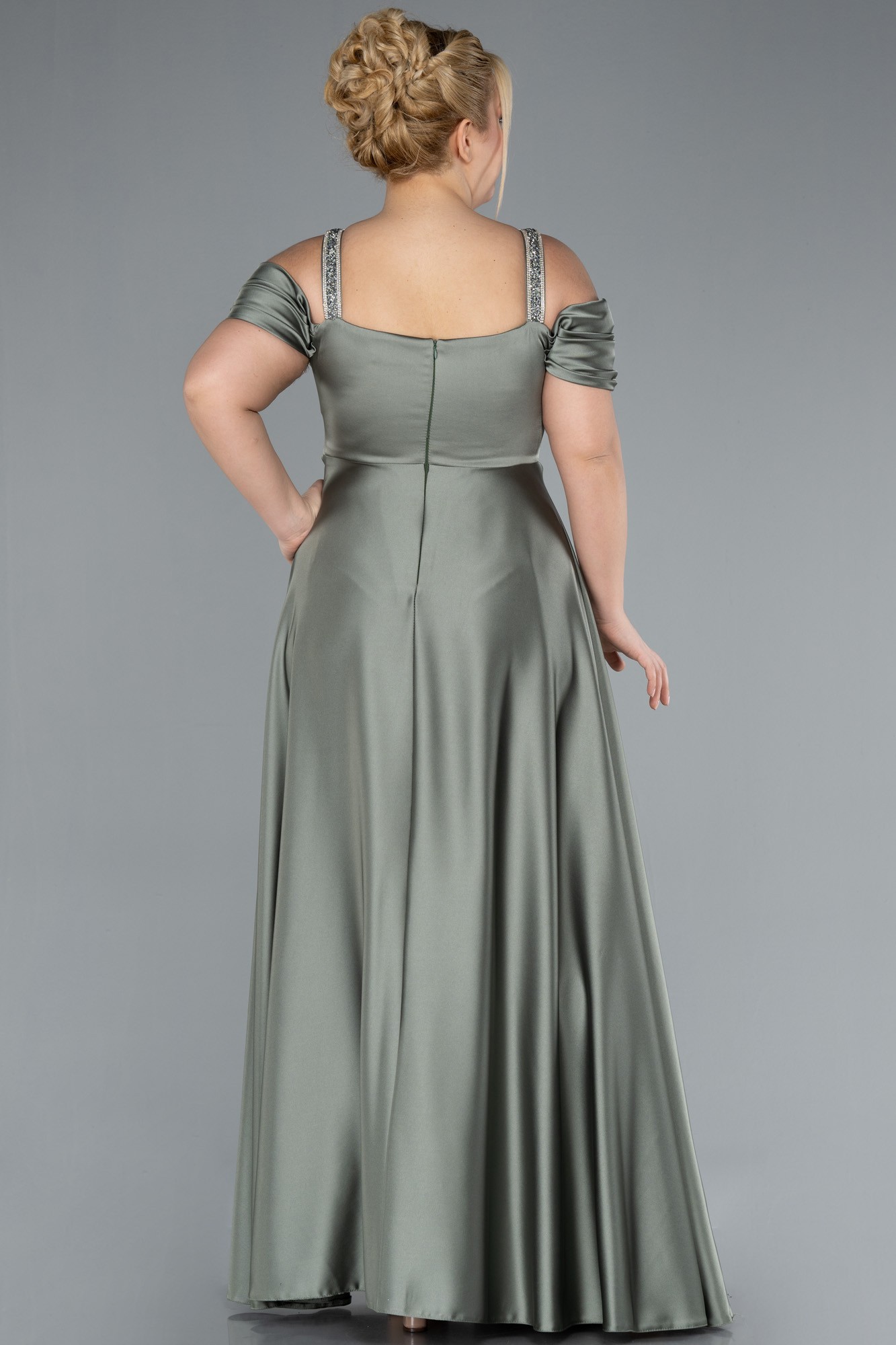 Long Satin Plus Size Evening Dress ABU3277