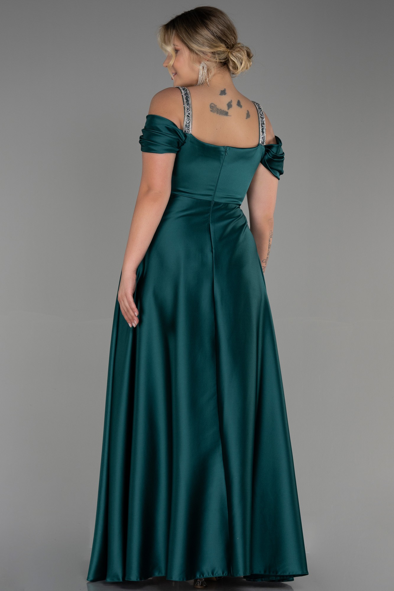 Long Satin Plus Size Evening Dress ABU3277