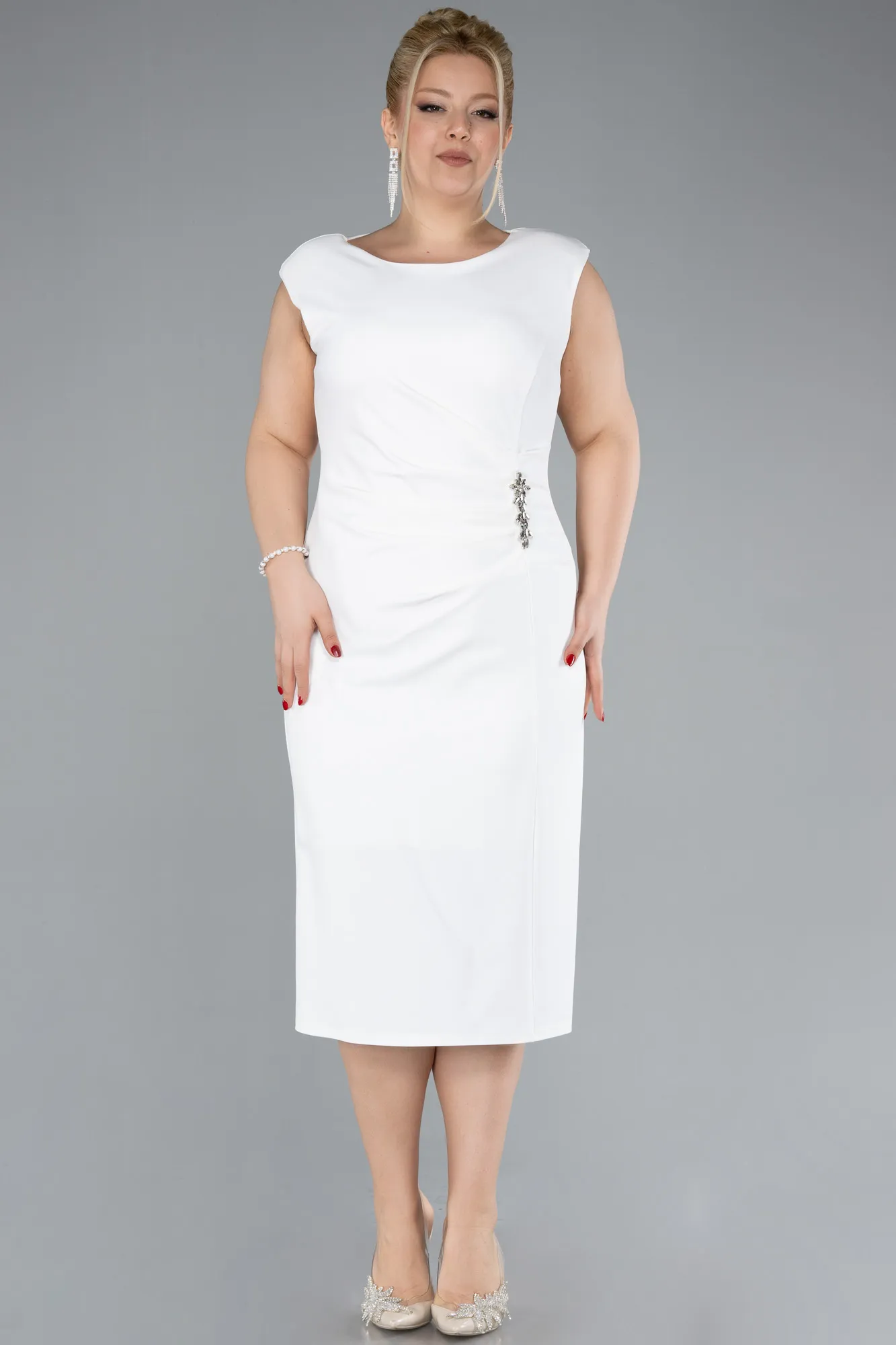 Sleeveless Midi Plus Size Party Dress ABK2190