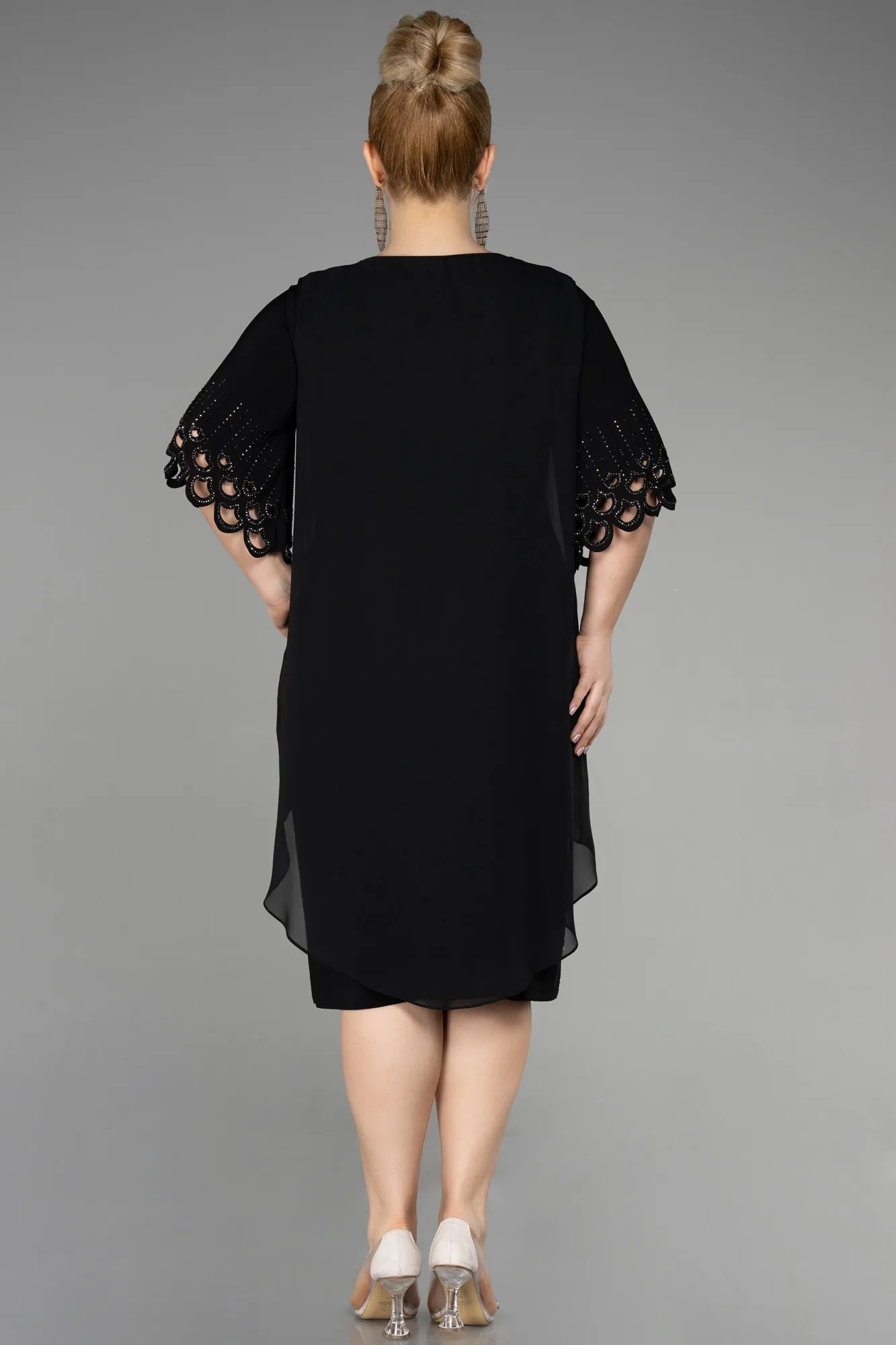 Midi Chiffon Plus Size Cocktail Dress ABK1943