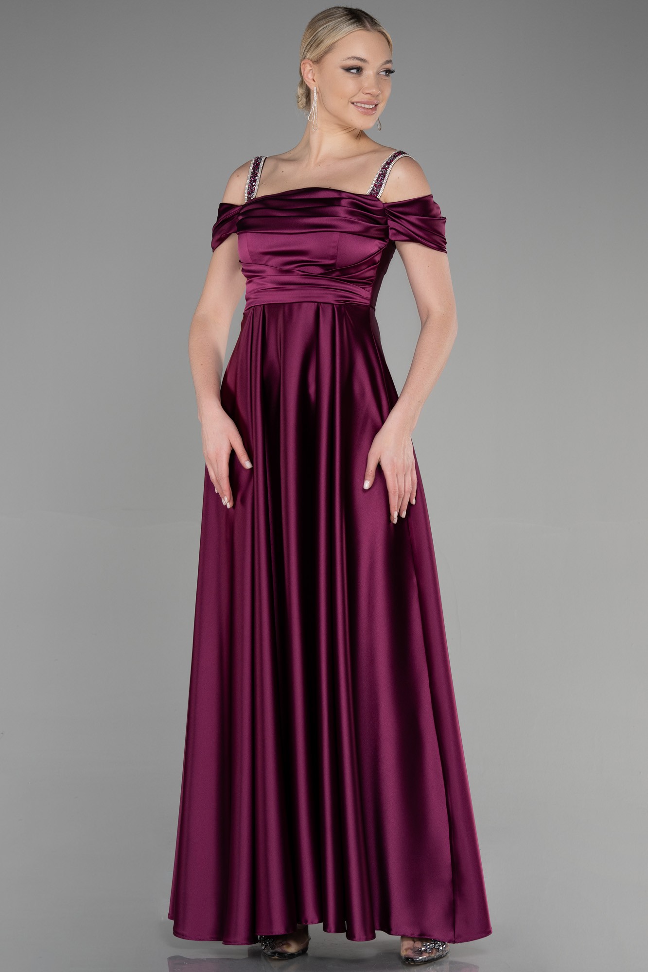 Long Satin Plus Size Evening Dress ABU3277