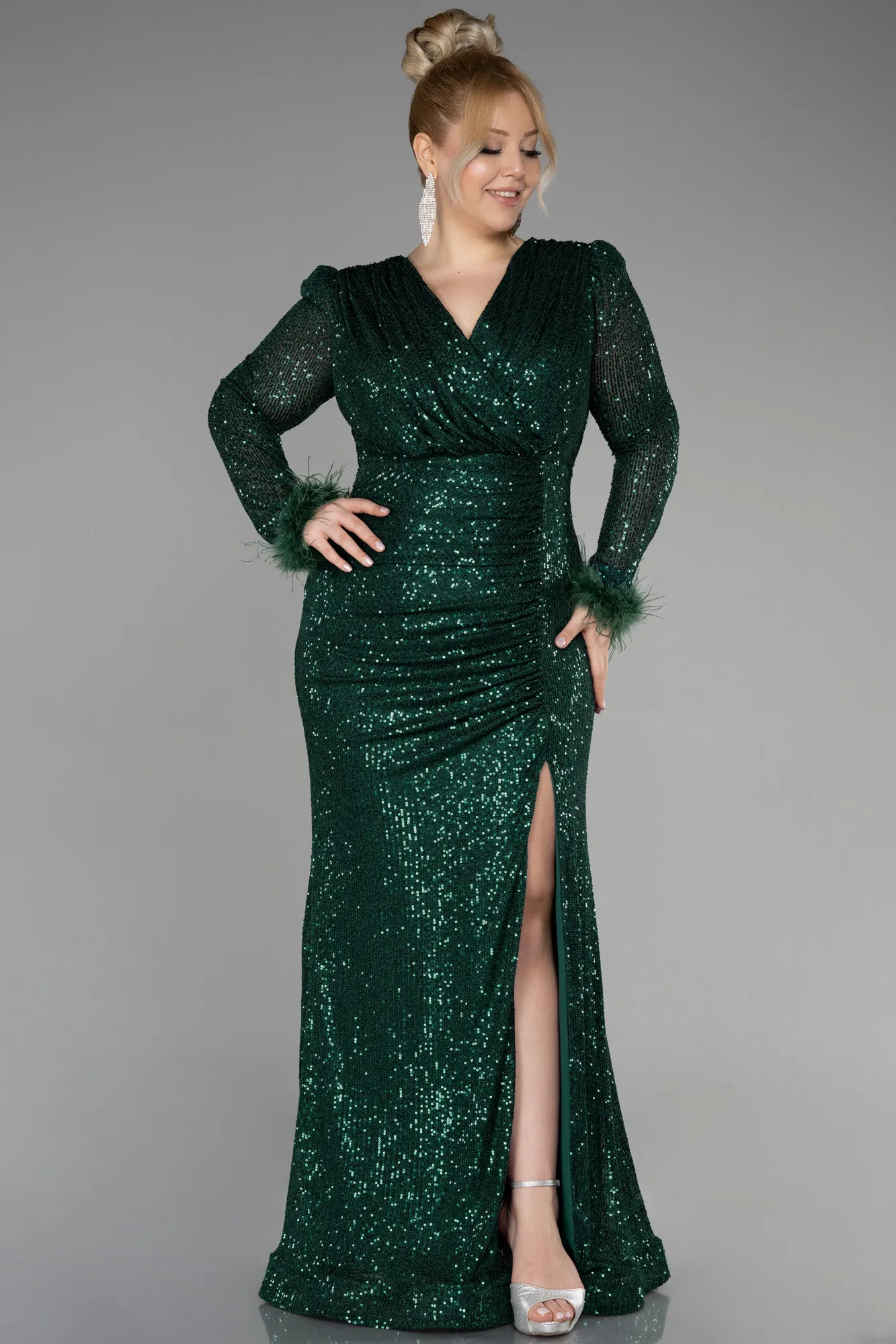 Long Scaly Plus Size Evening Dress ABU3505