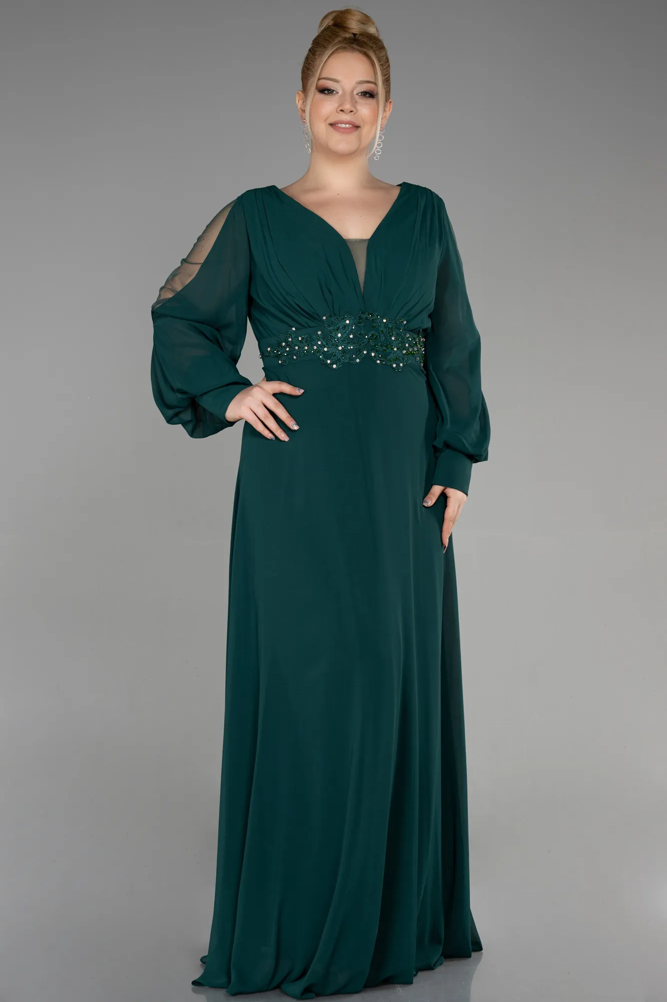 Long Chiffon Plus Size Evening Dress ABU3644
