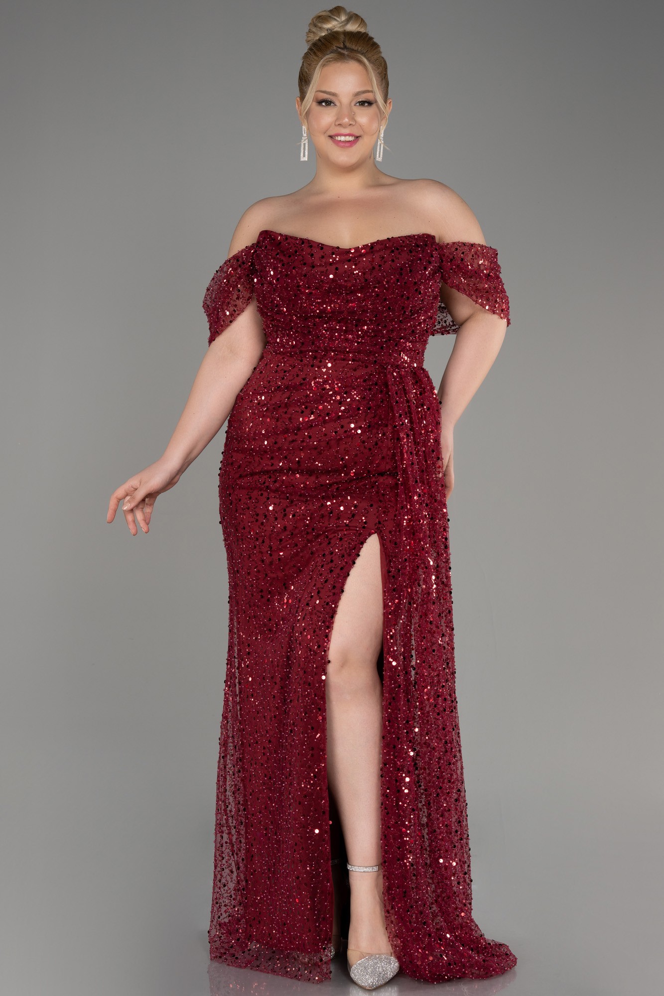 Long Scaly Plus Size Engagement Dress ABU3579