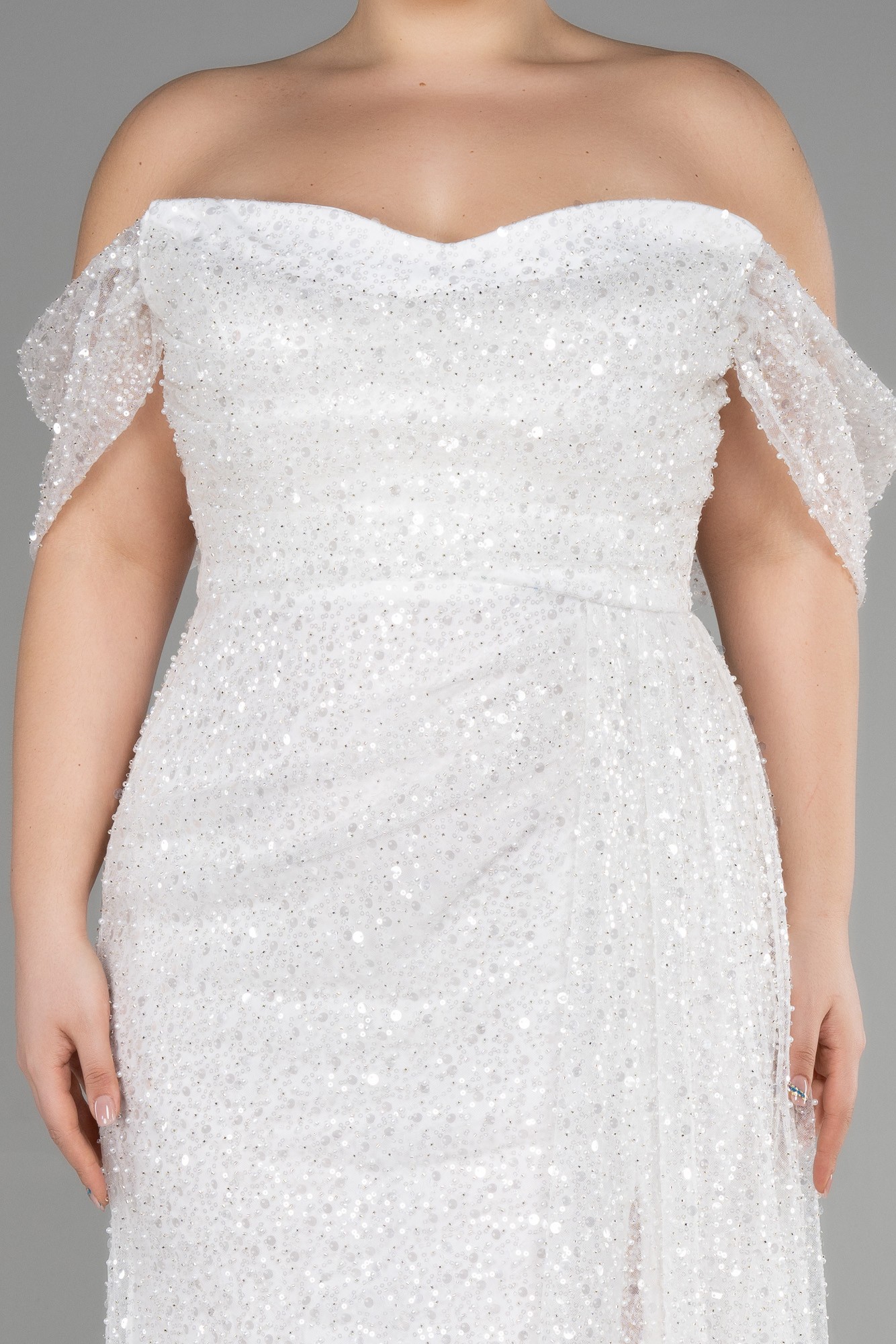Long Scaly Plus Size Engagement Dress ABU3579