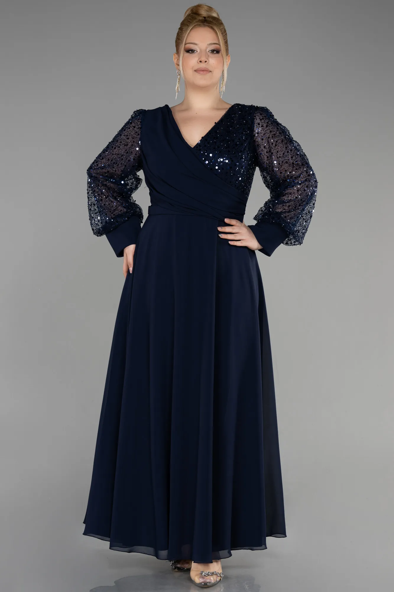 Long Chiffon Plus Size Evening Gown ABU3643