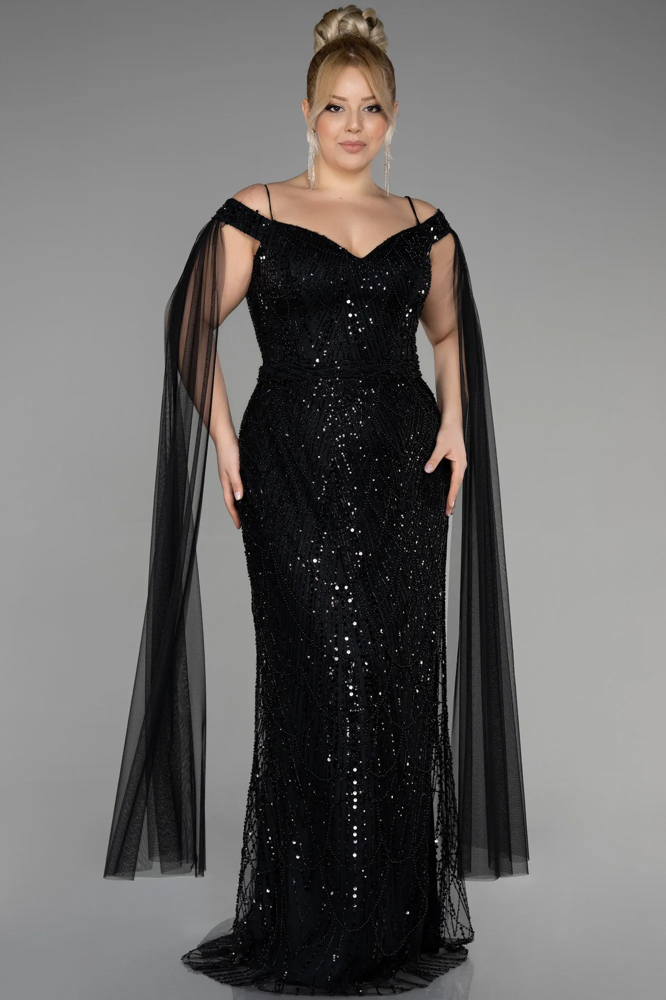 Long Stony Plus Size Haute Couture Dress ABU3554