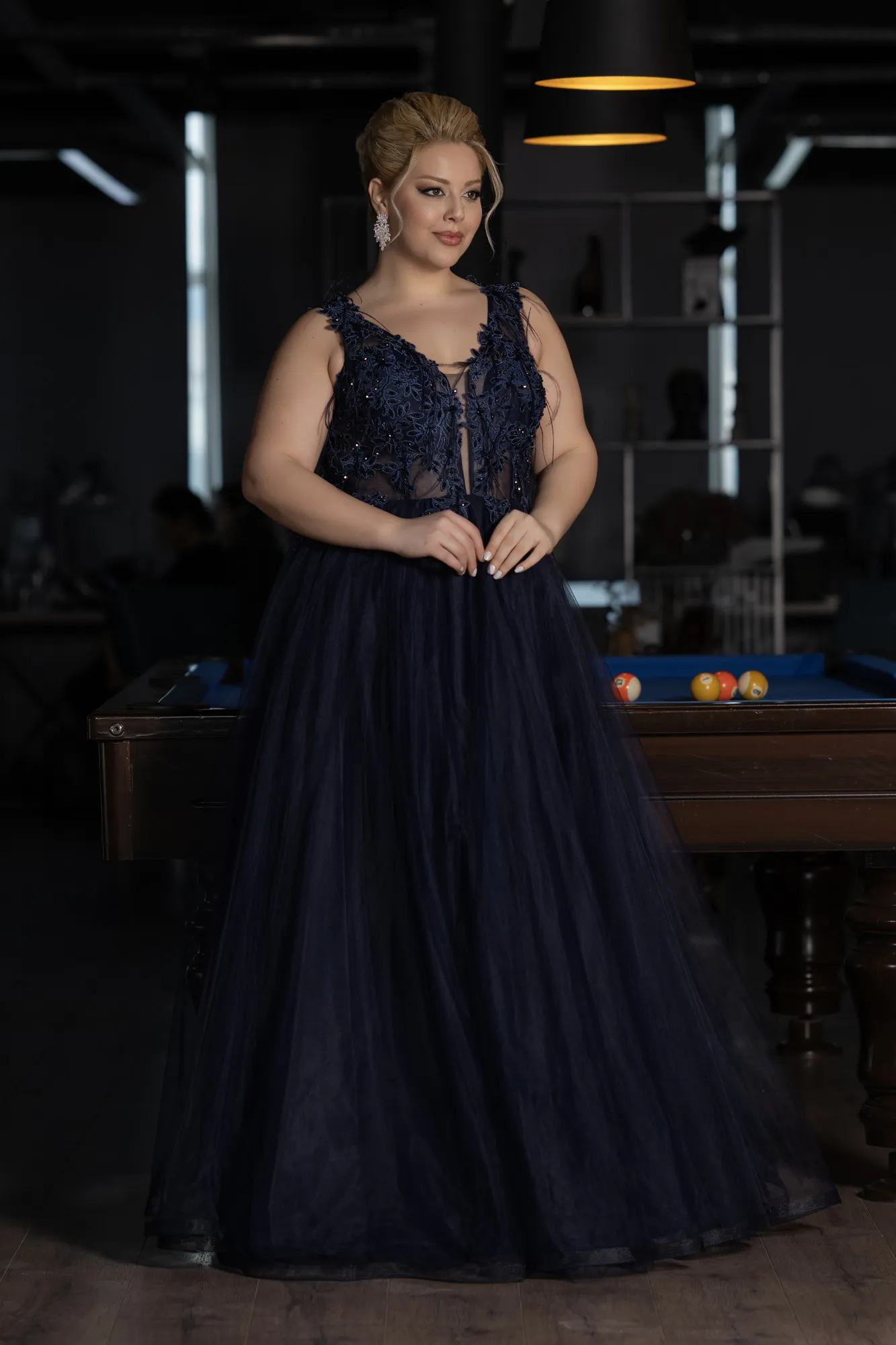 Long Plus Size Engagement Dress ABU3719