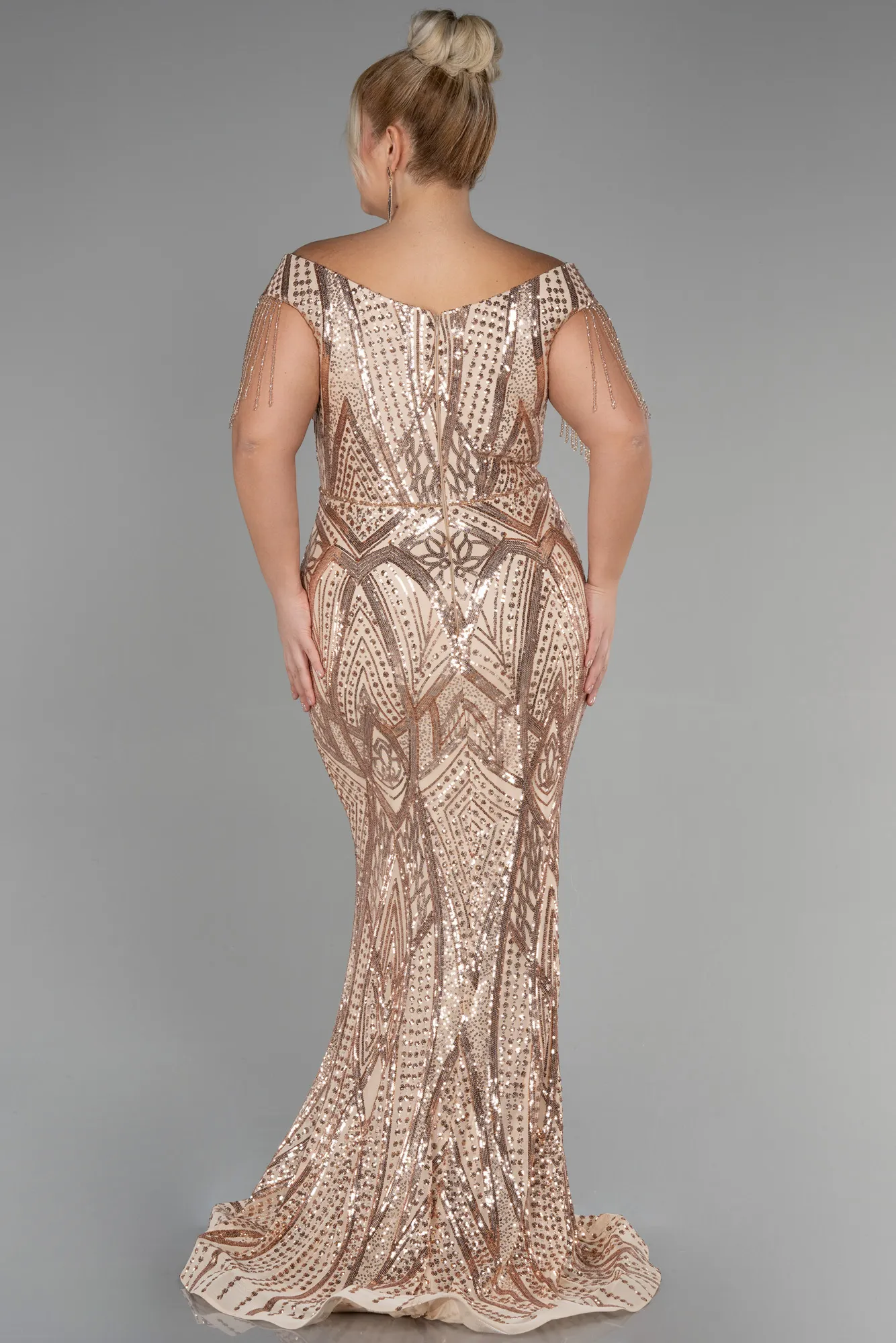 Long Scaly Plus Size Evening Dress ABU3374