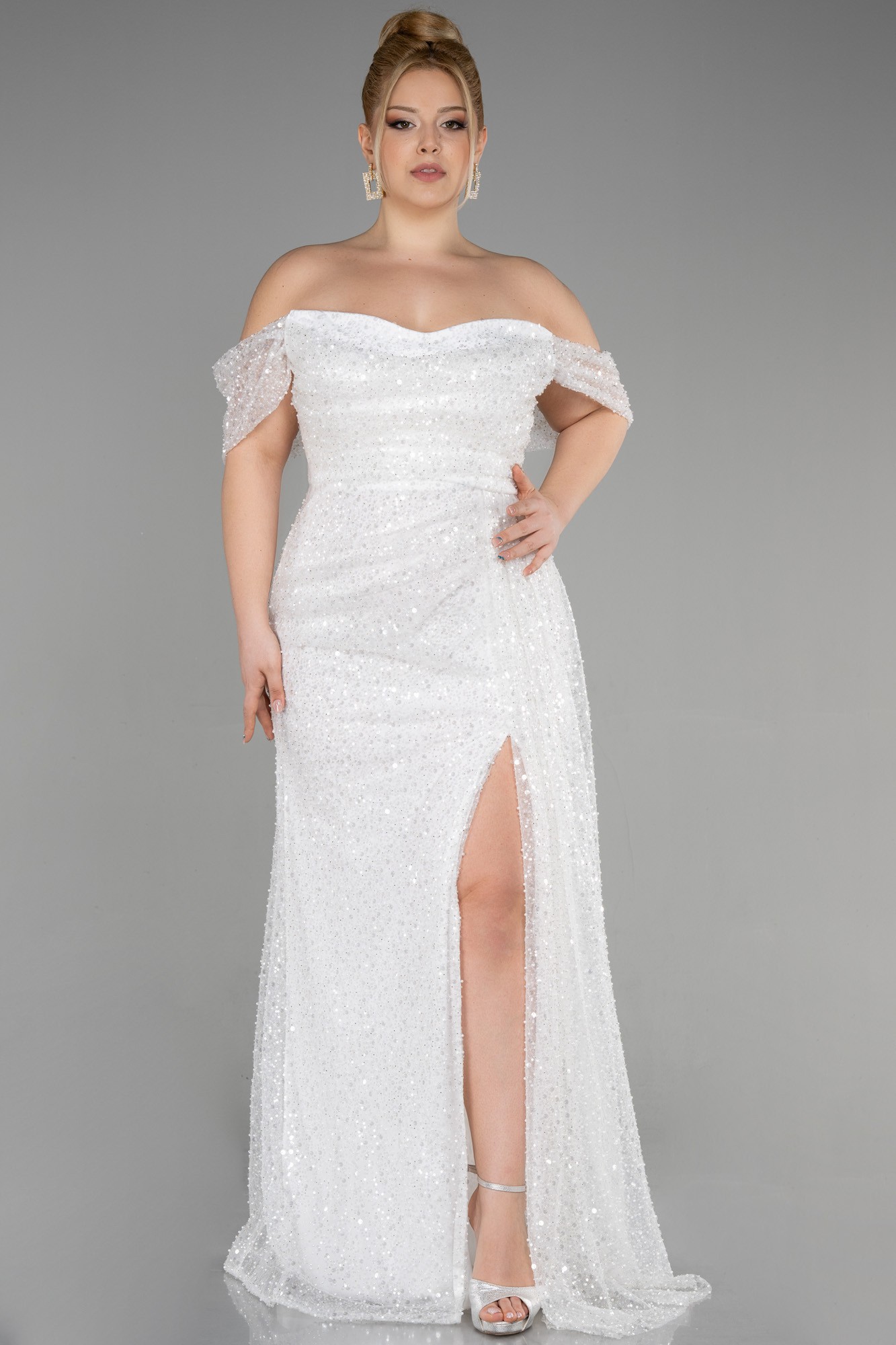 Long Scaly Plus Size Engagement Dress ABU3579
