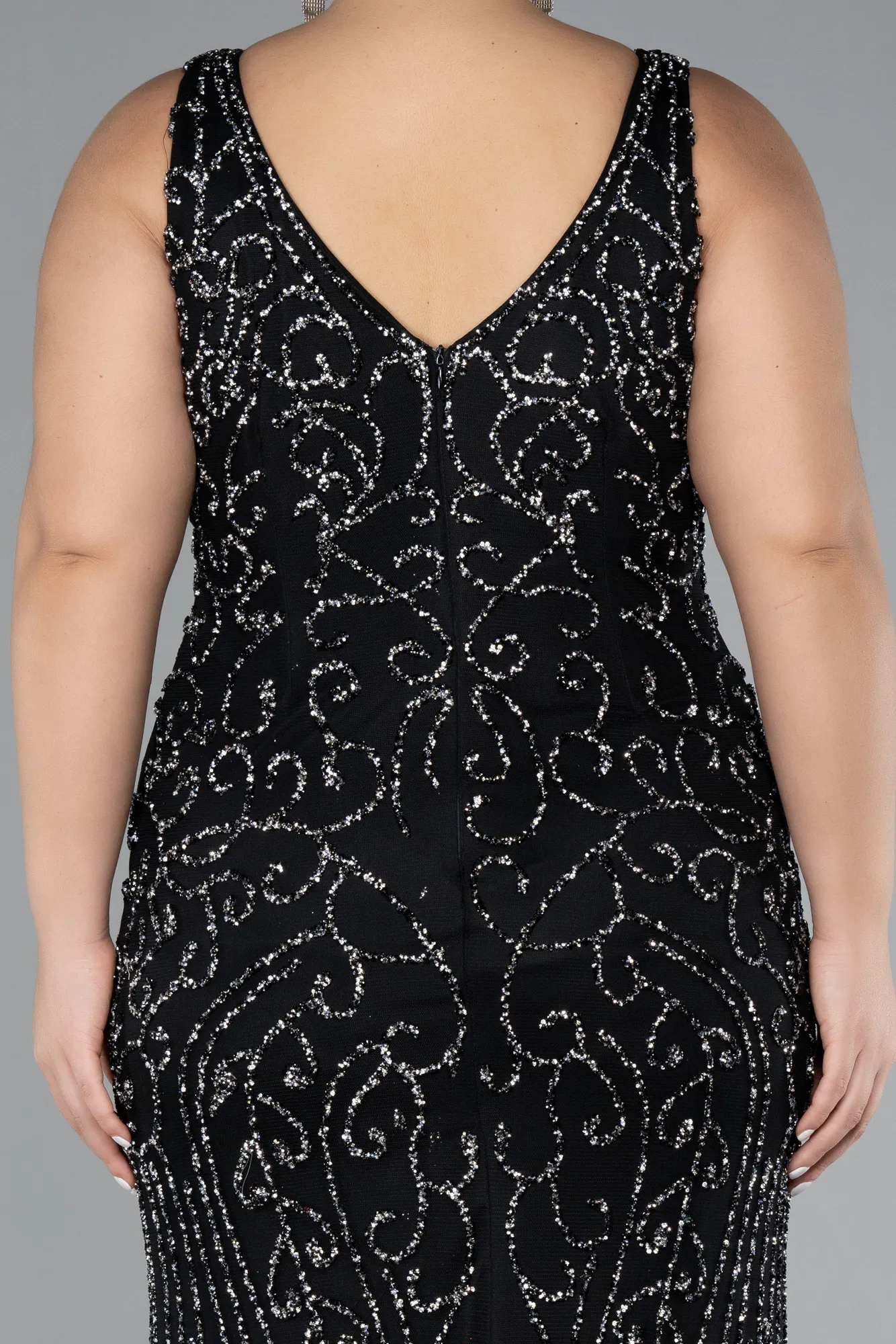 Sleeveless Stoned Long Plus Size Prom Gown ABU4008