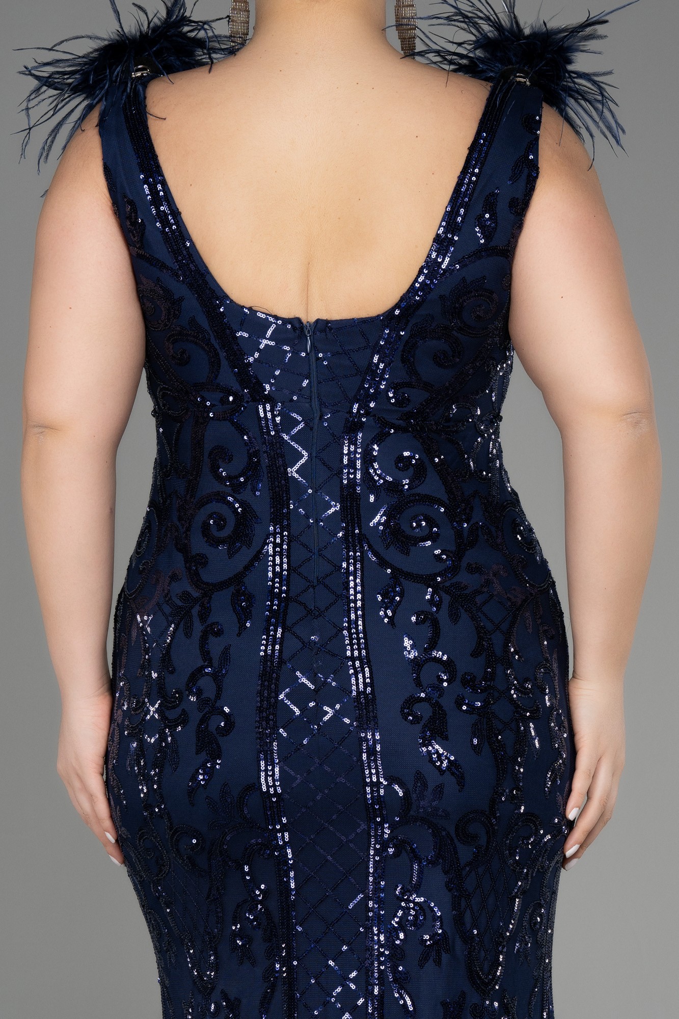 Long Scaly Plus Size Engagement Dress ABU3671