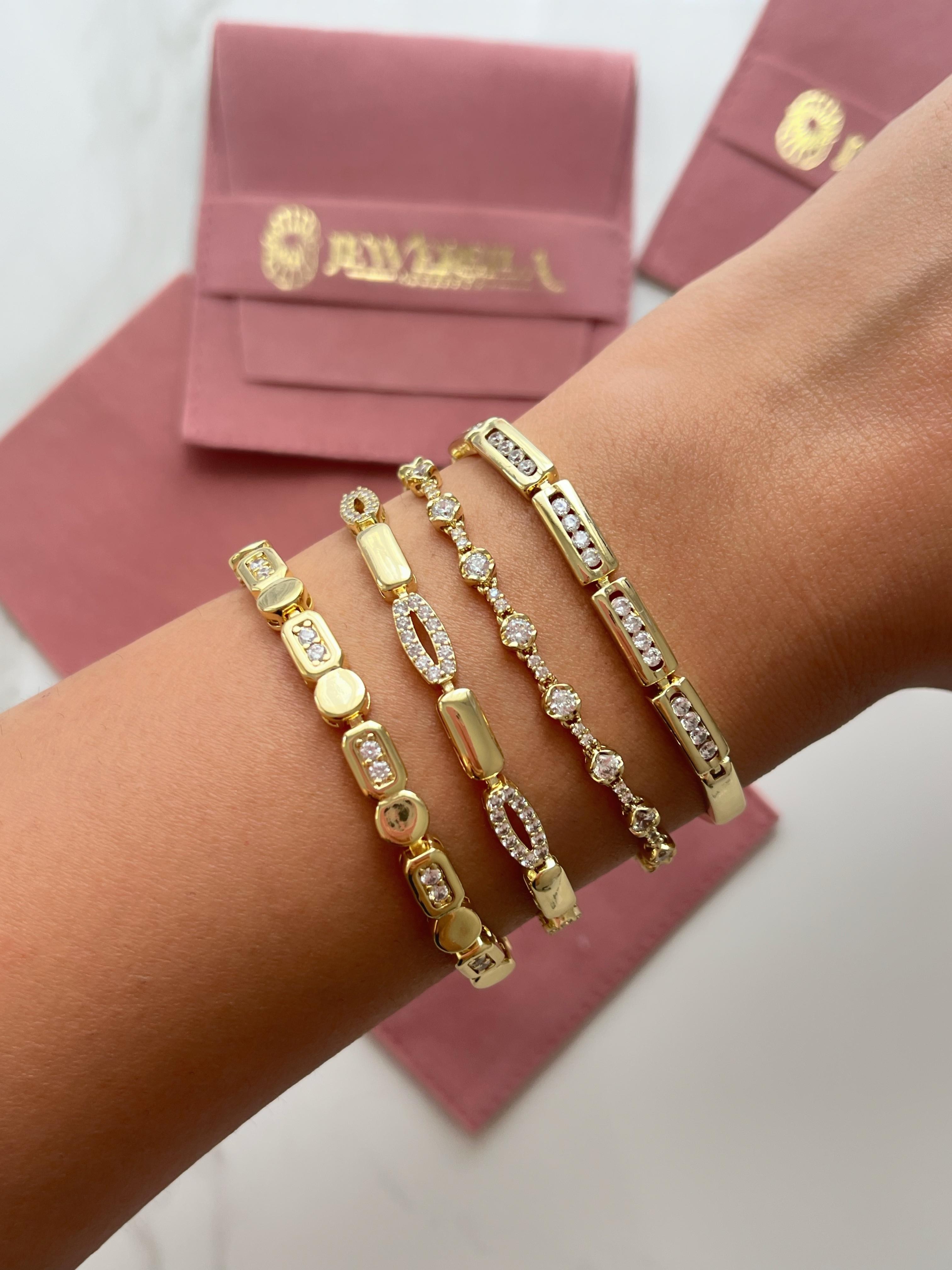 Vip 14k Sıralı Taş Bileklik