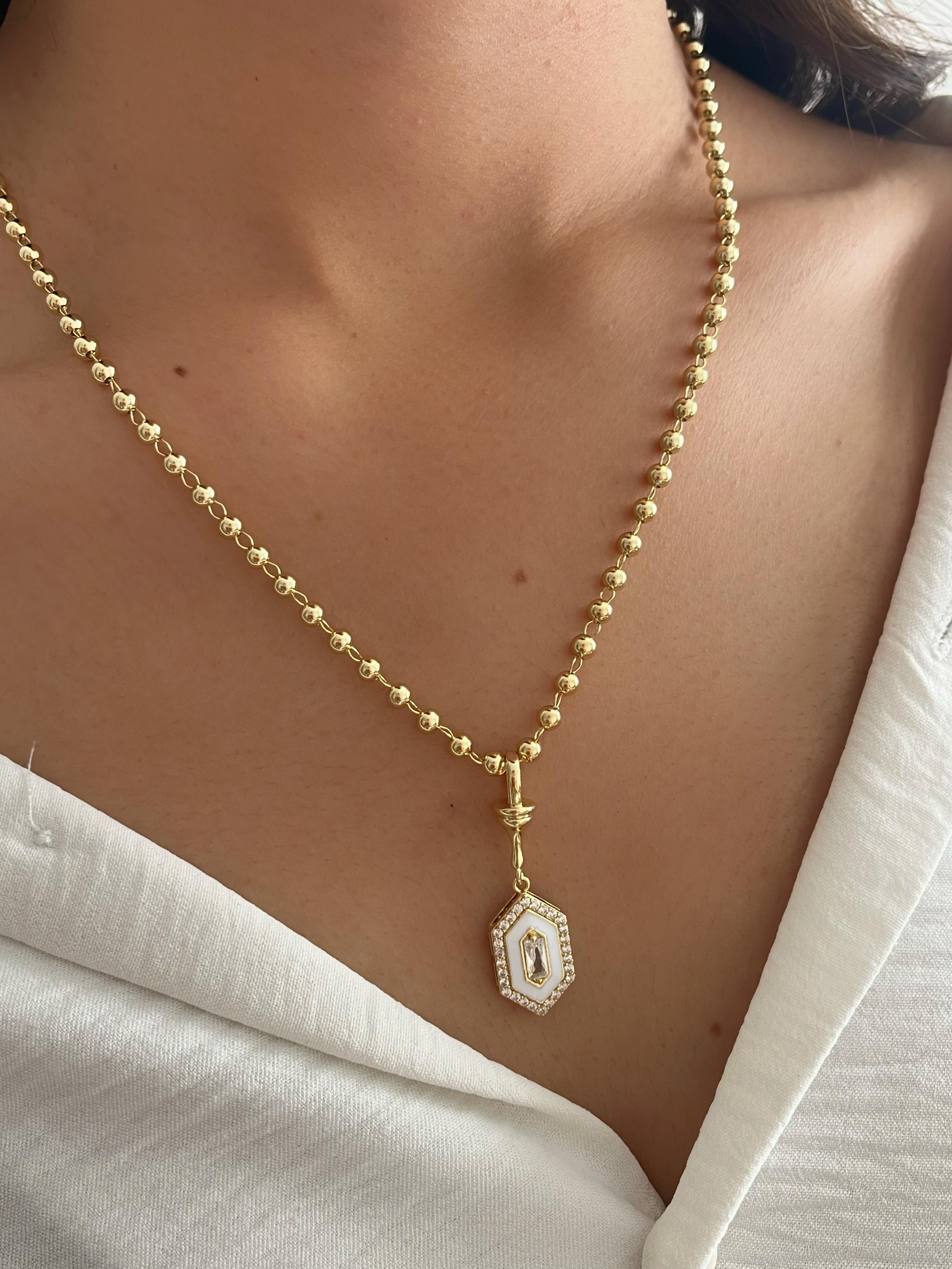 Vip 14k Boncuk Zincirli Kolye