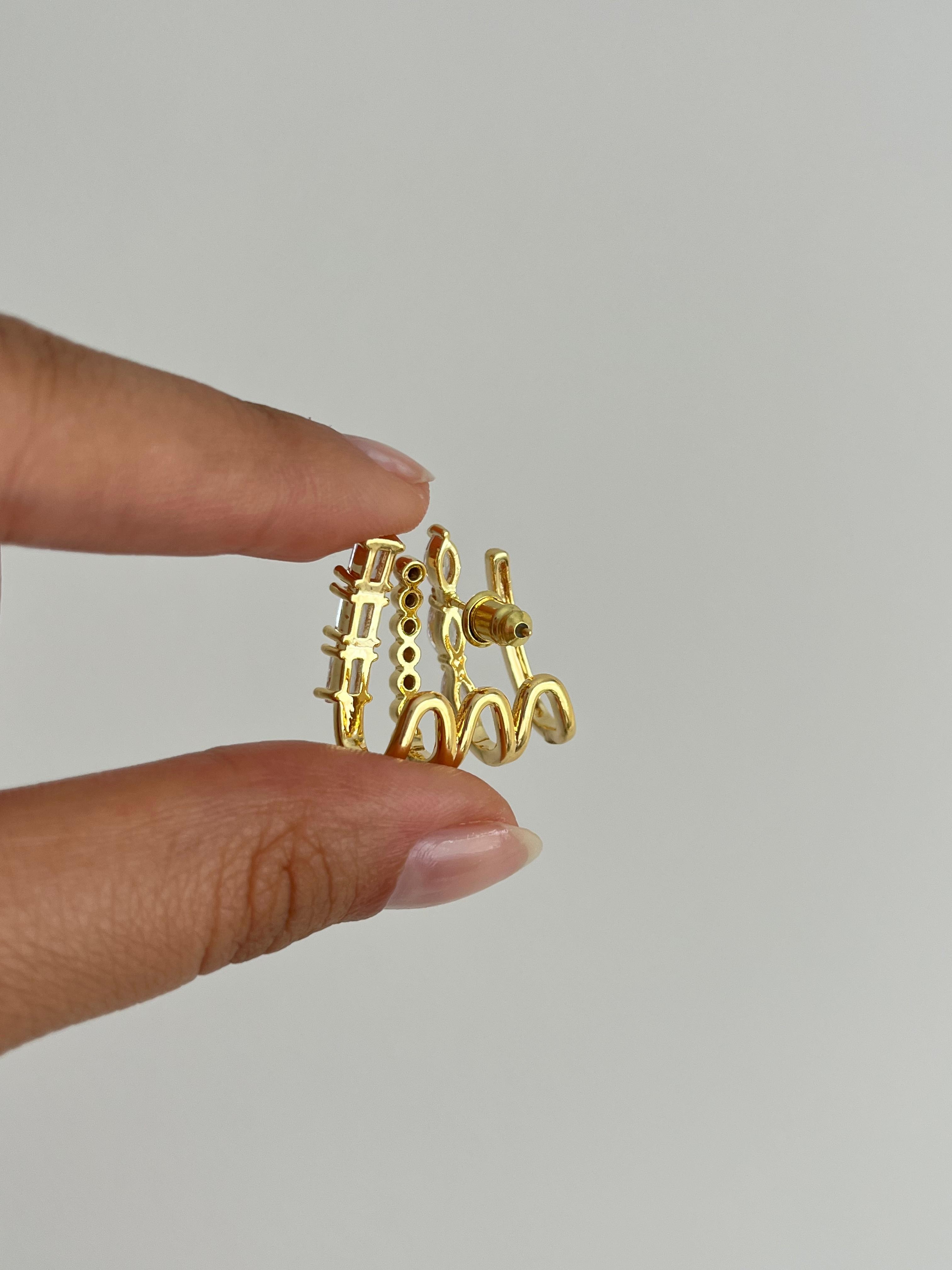 Vip 14k 4'lü Küpe