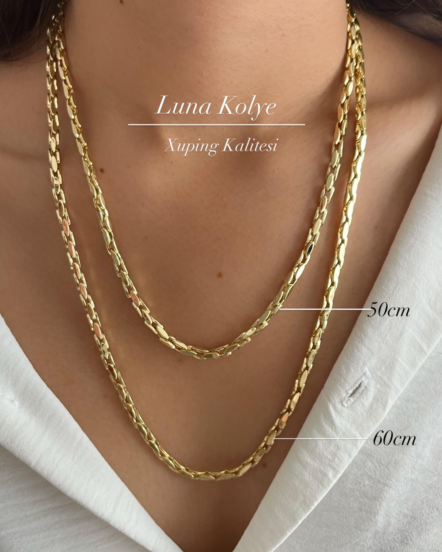 Vip 14k Luna Kolye - 50 cm