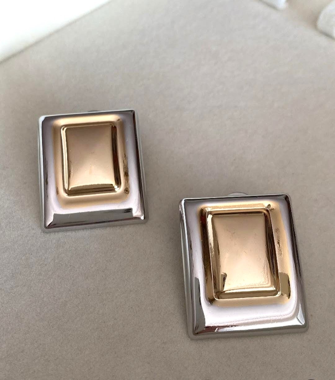 14 k Çift Renk Küpe