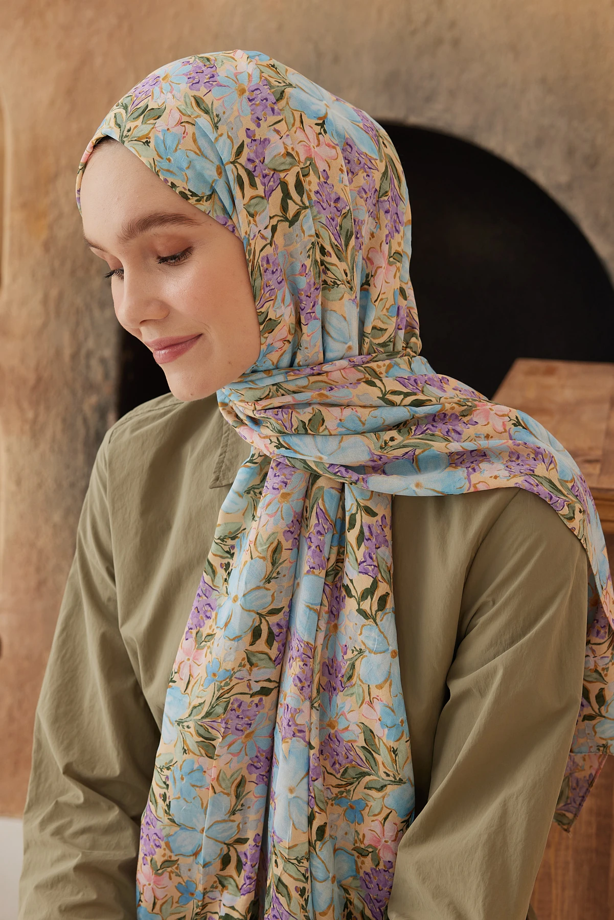 Watercolor Clover Pattern Bamboo Shawl