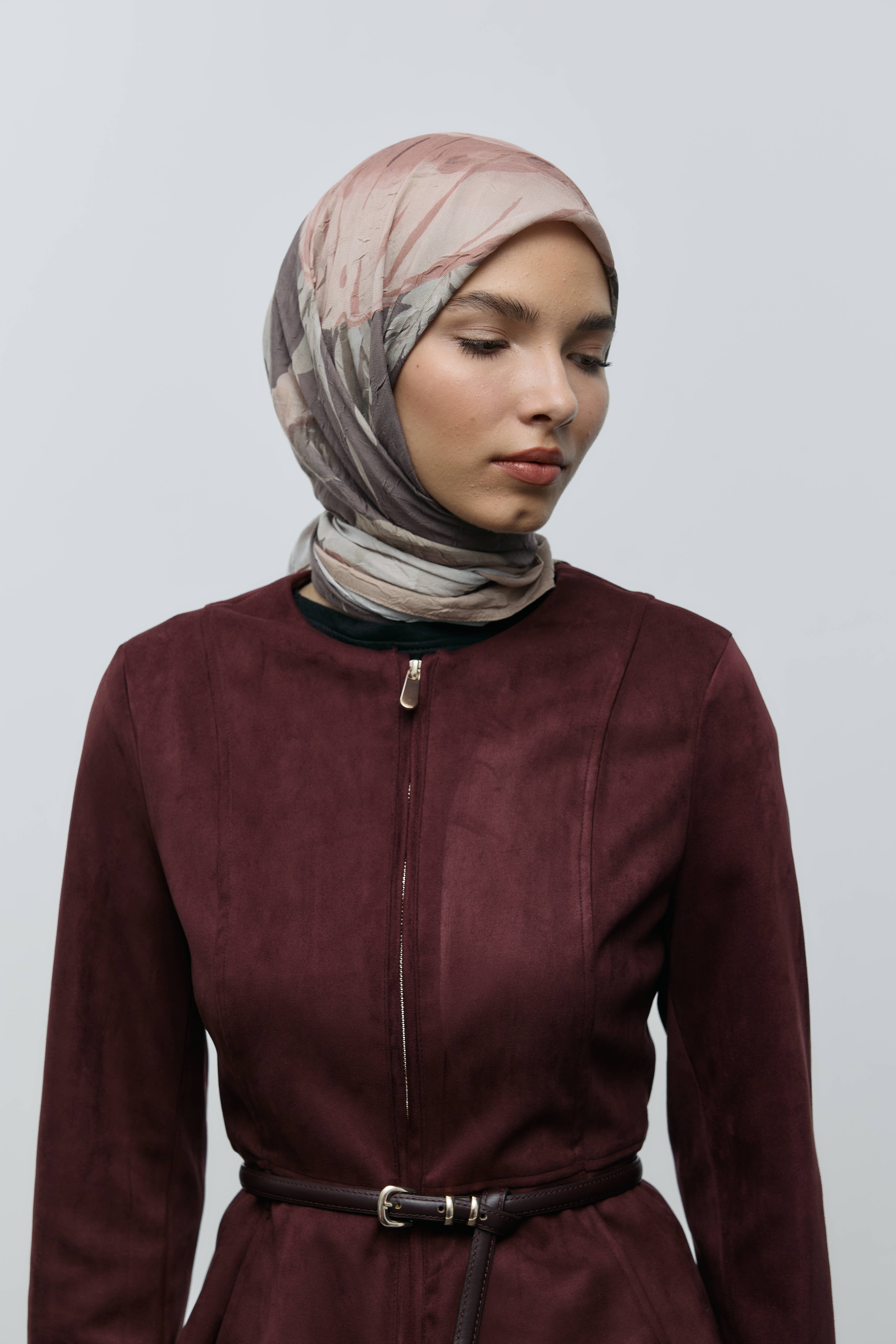 Roselith Desen Bambu Eşarp - Vizon