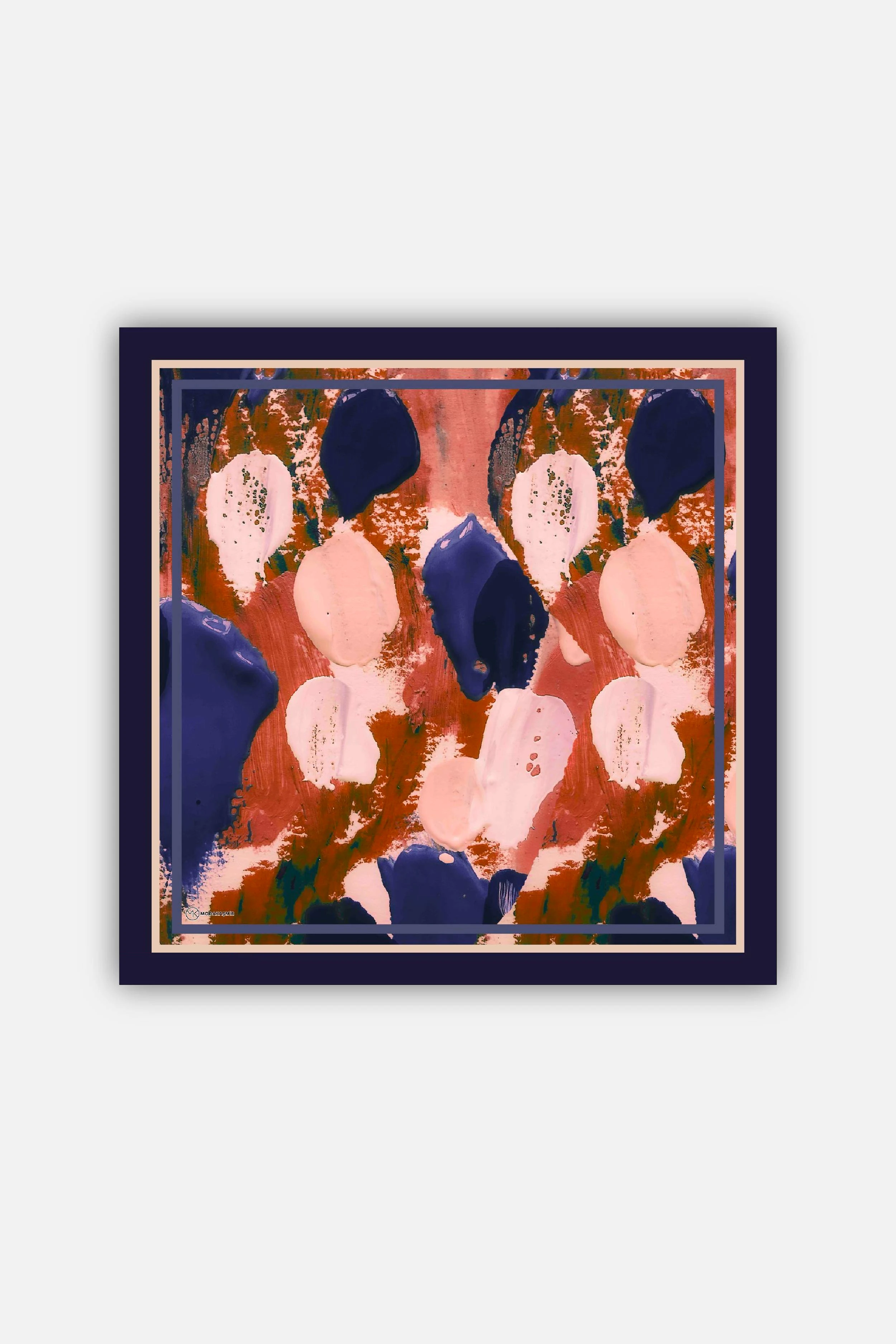 Lymera Desen Lina Eşarp - Lacivert-İğde