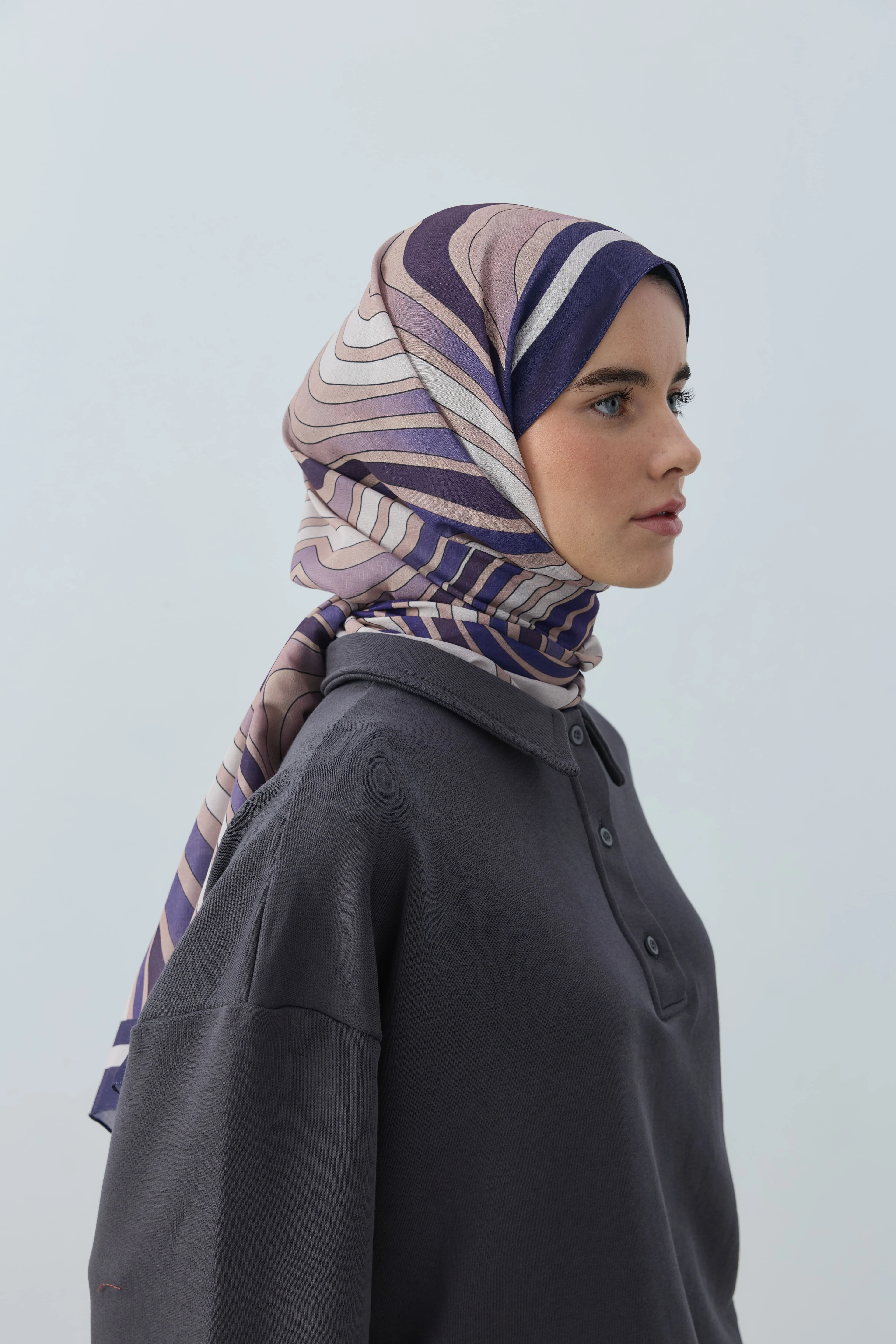 Wavea Desen Lina Şal - Lacivert