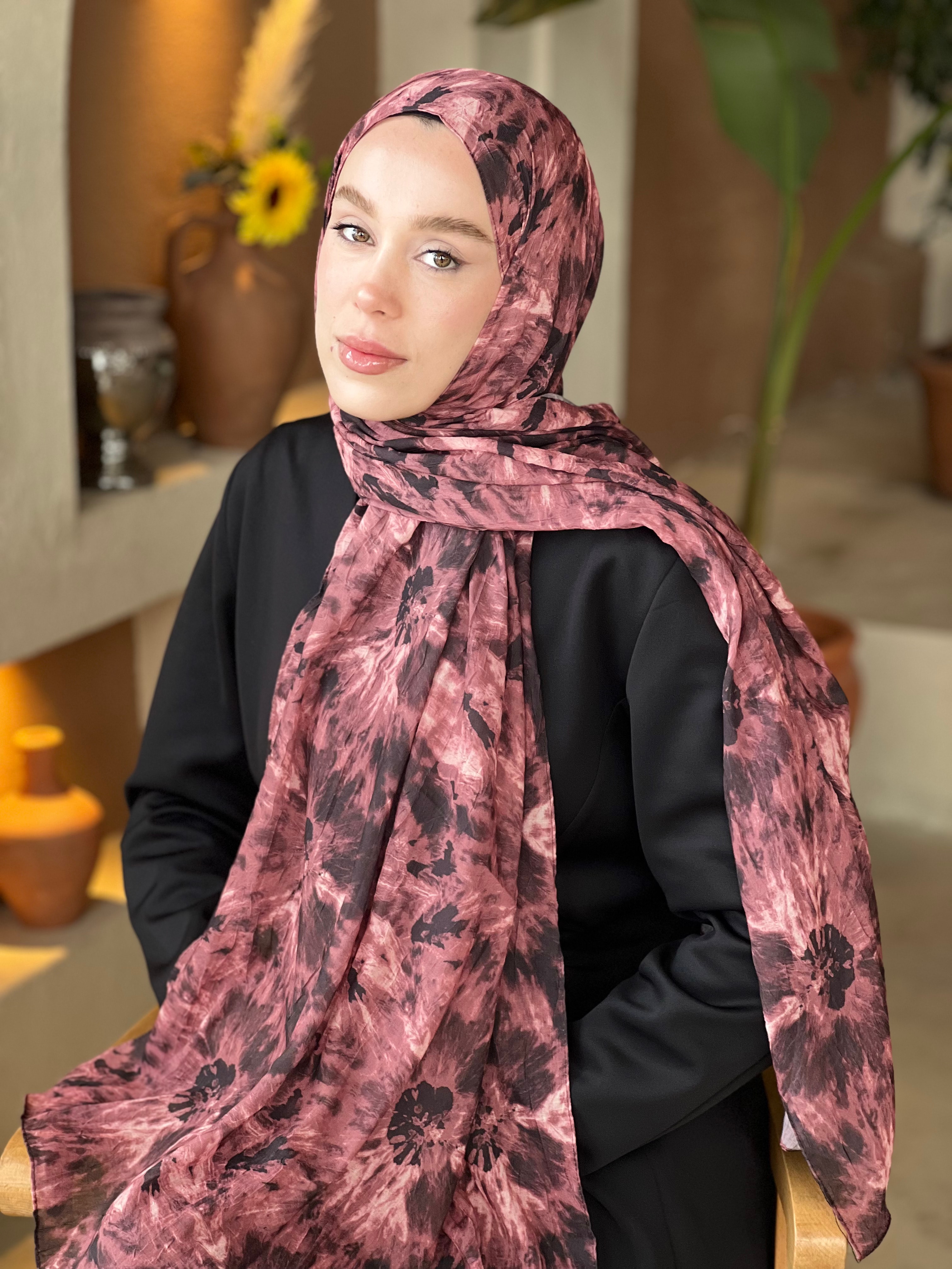 Döngü Desen Bambu Şal
