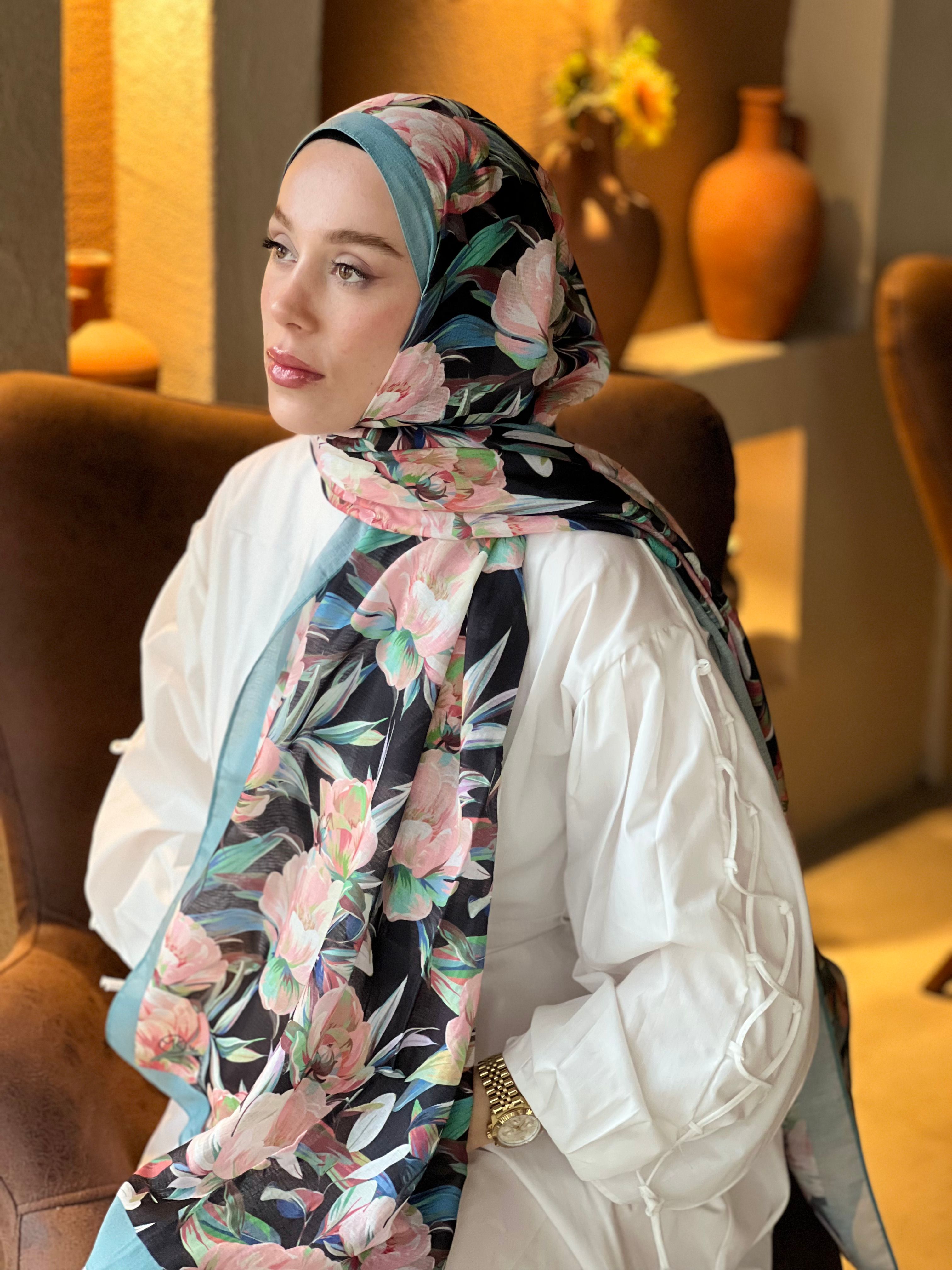 Seta Desen Lina Şal - Mint